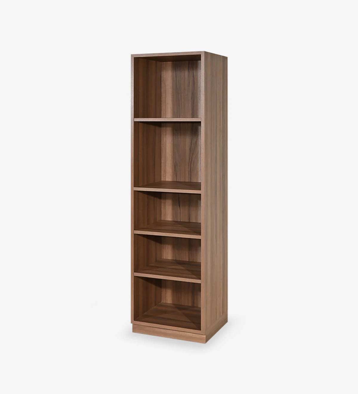Low bookcase in walnut, with removable shelves.