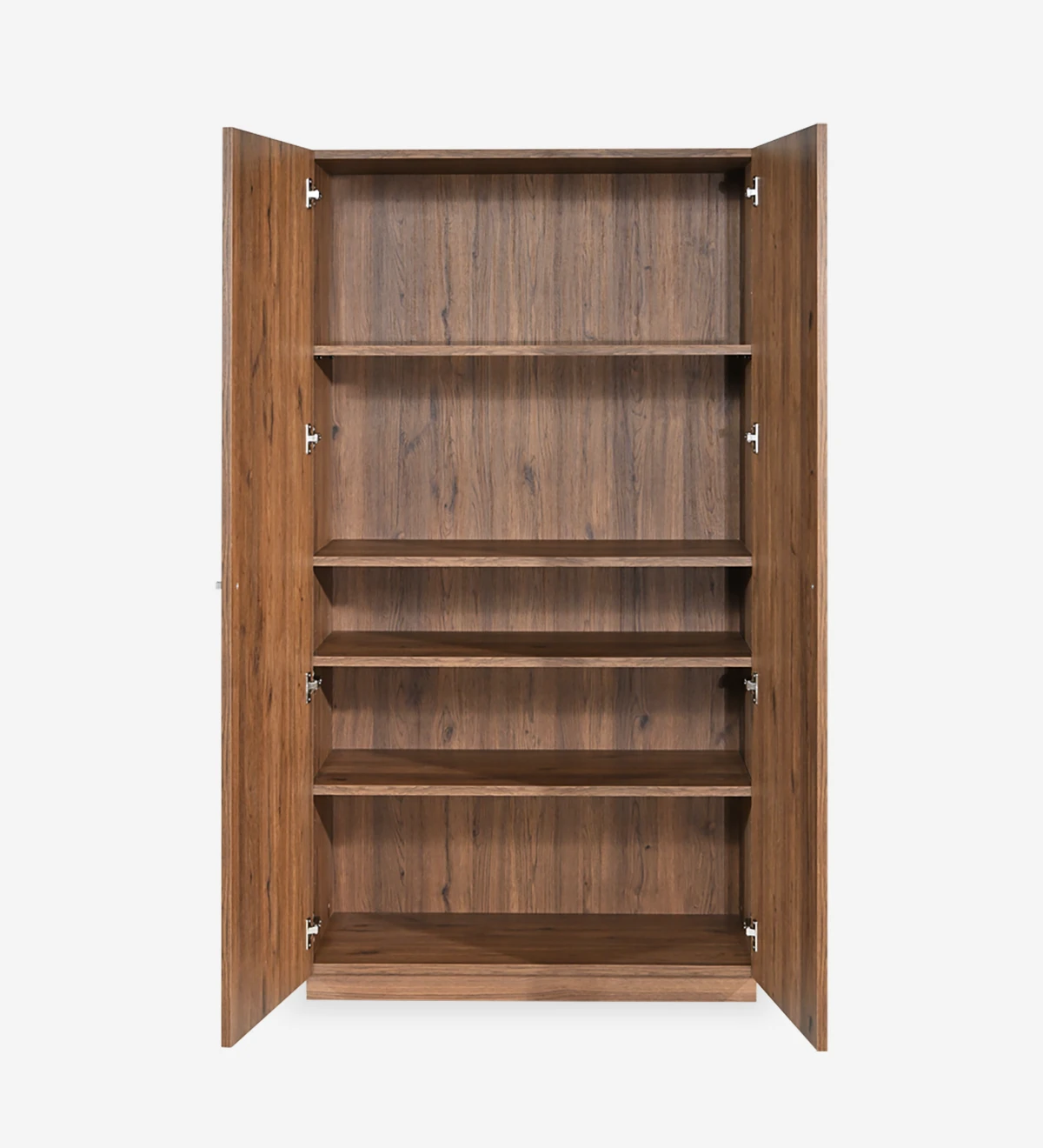 Low bookcase in aged oak, with 2 doors and removable shelves.