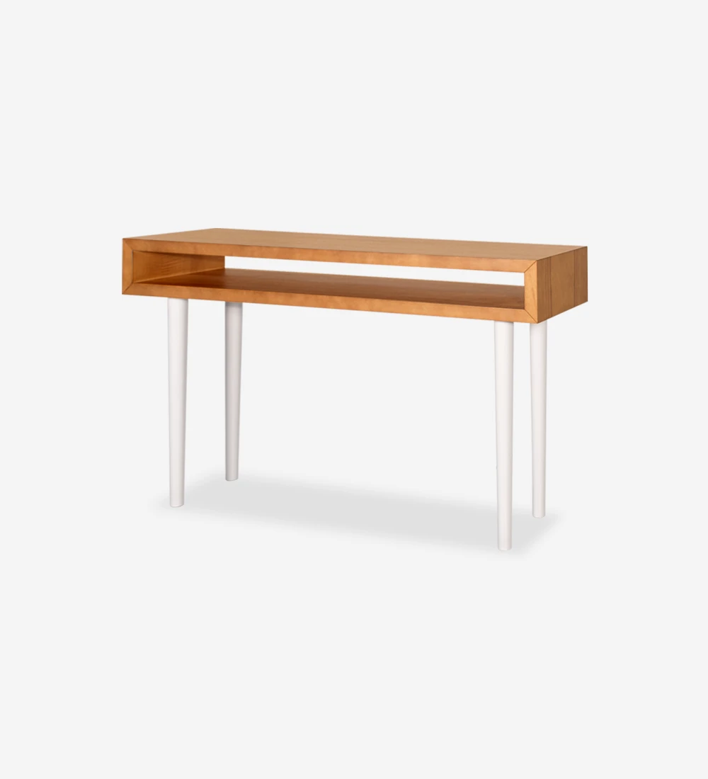 Module in honey oak, pearl lacquered legs