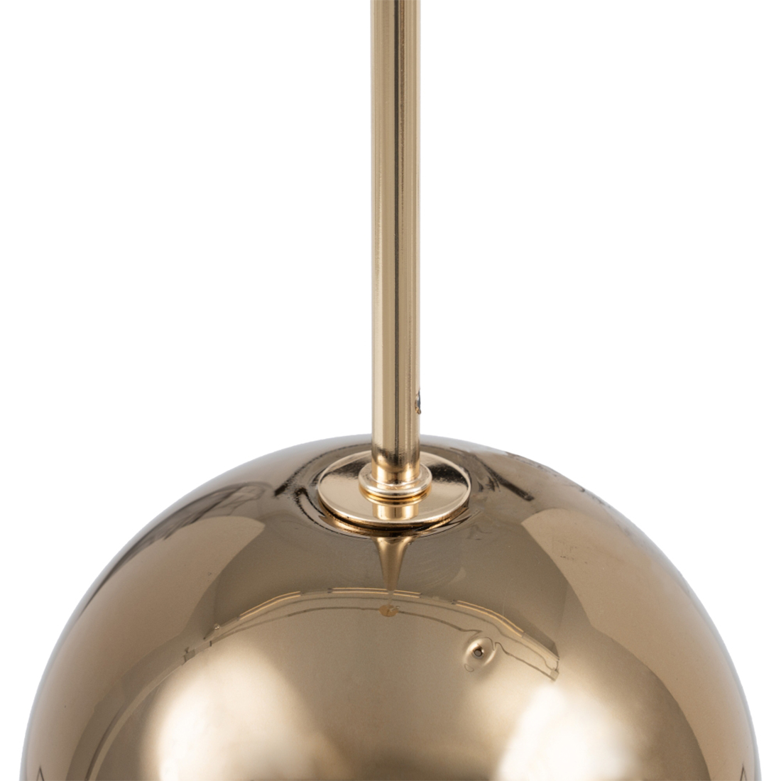 Suspended ceiling lamp in aged gold metal and glass