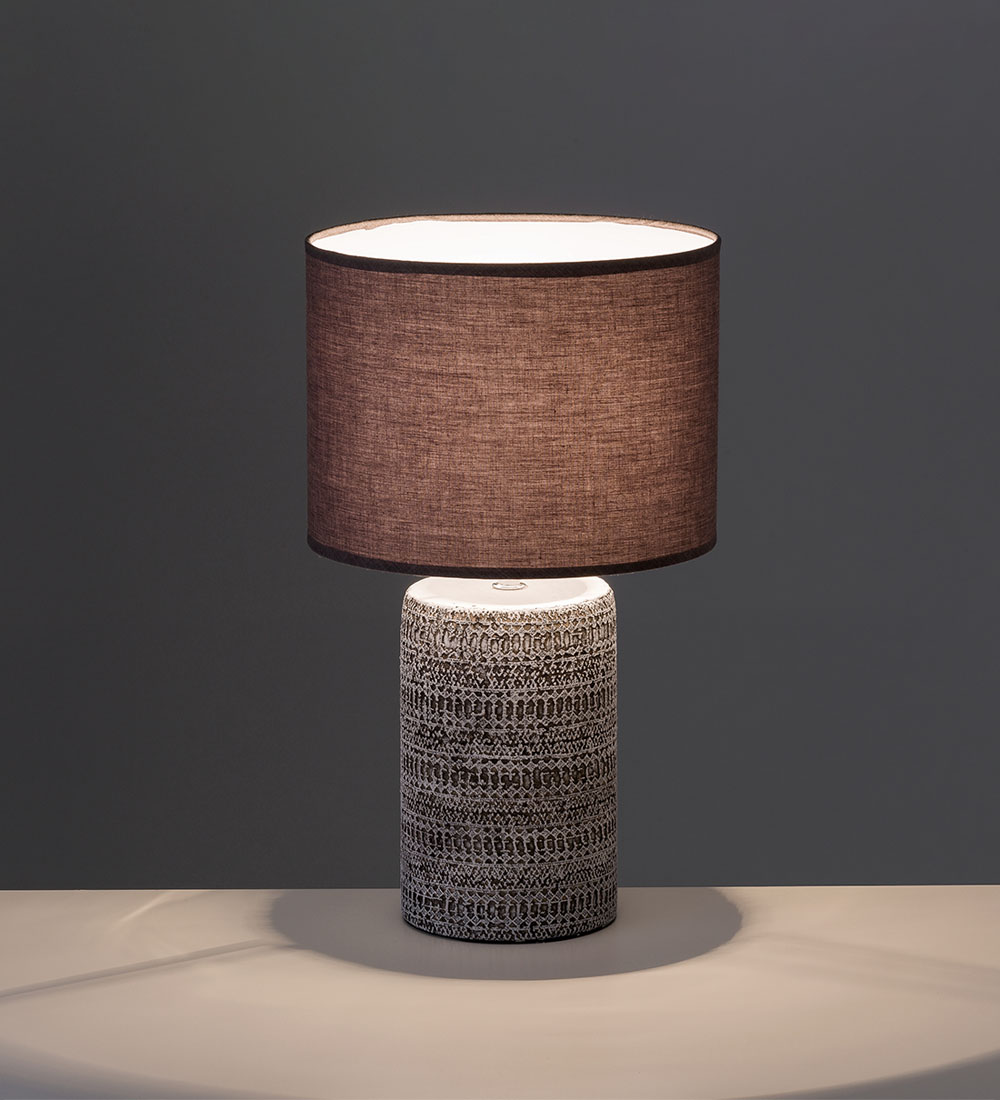 Lampe de table en ciment marron