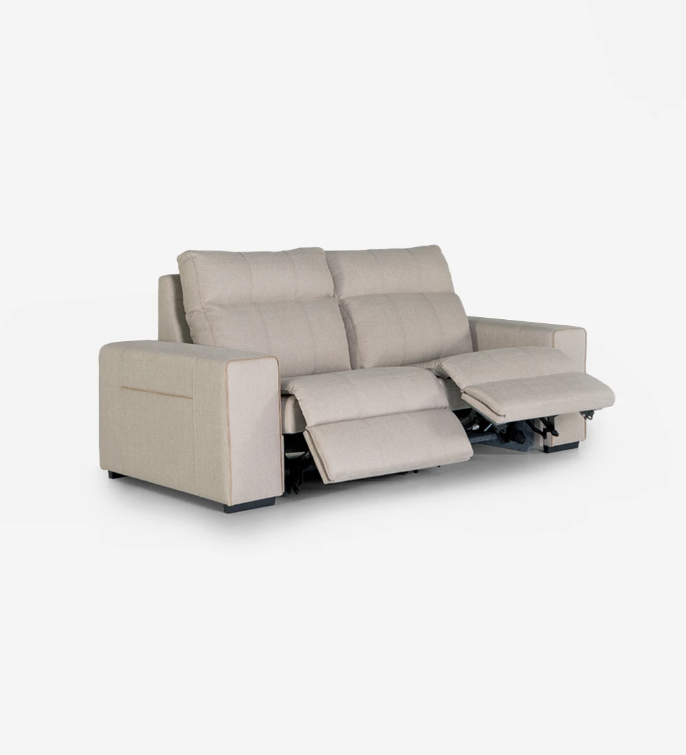 2 seater, upholstered in fabric, with relax system.
