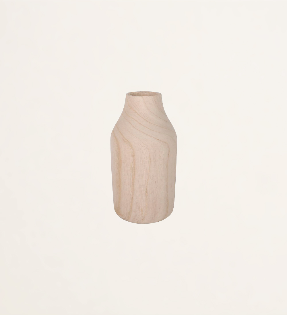Vase en bois naturel 