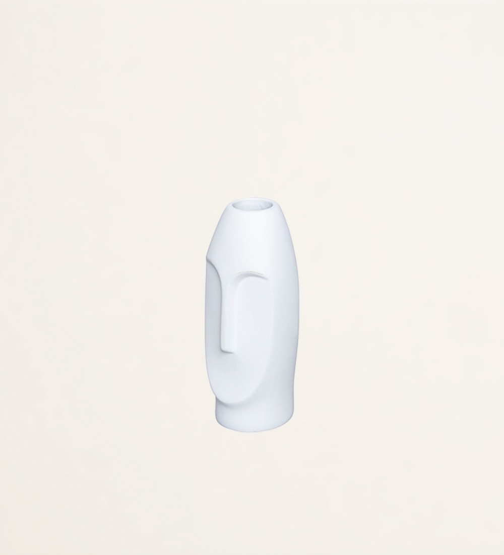 Vase à face blanc