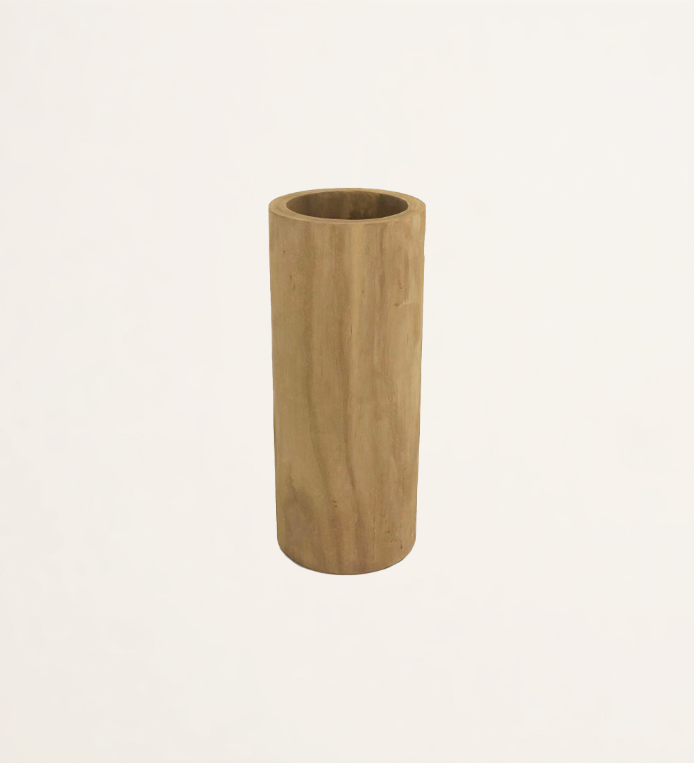 Round wooden vase