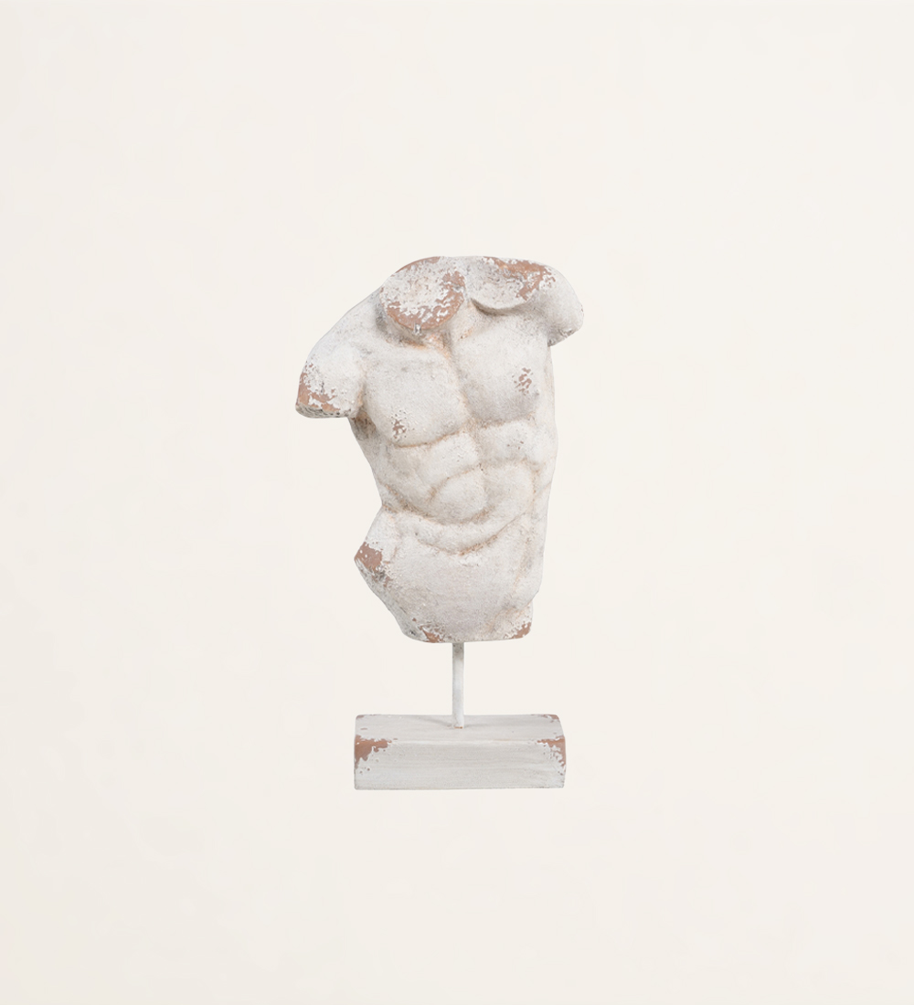 Sculpture homme blanc rose en résine