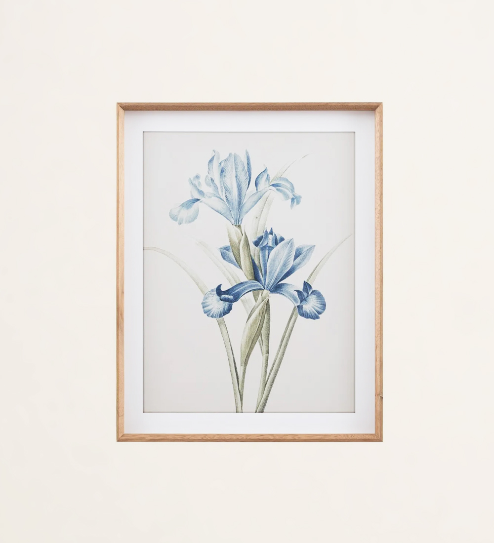 Quadro inspiração flores azuis