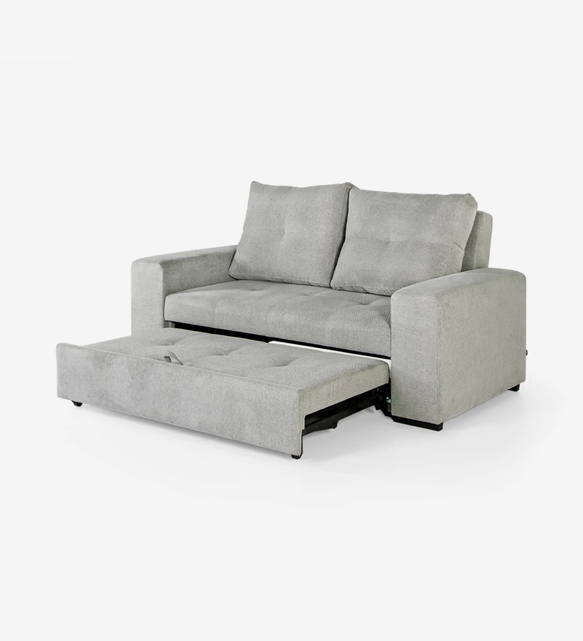2 seater with bed, fabric upholstered, with removable backrest cushions.
