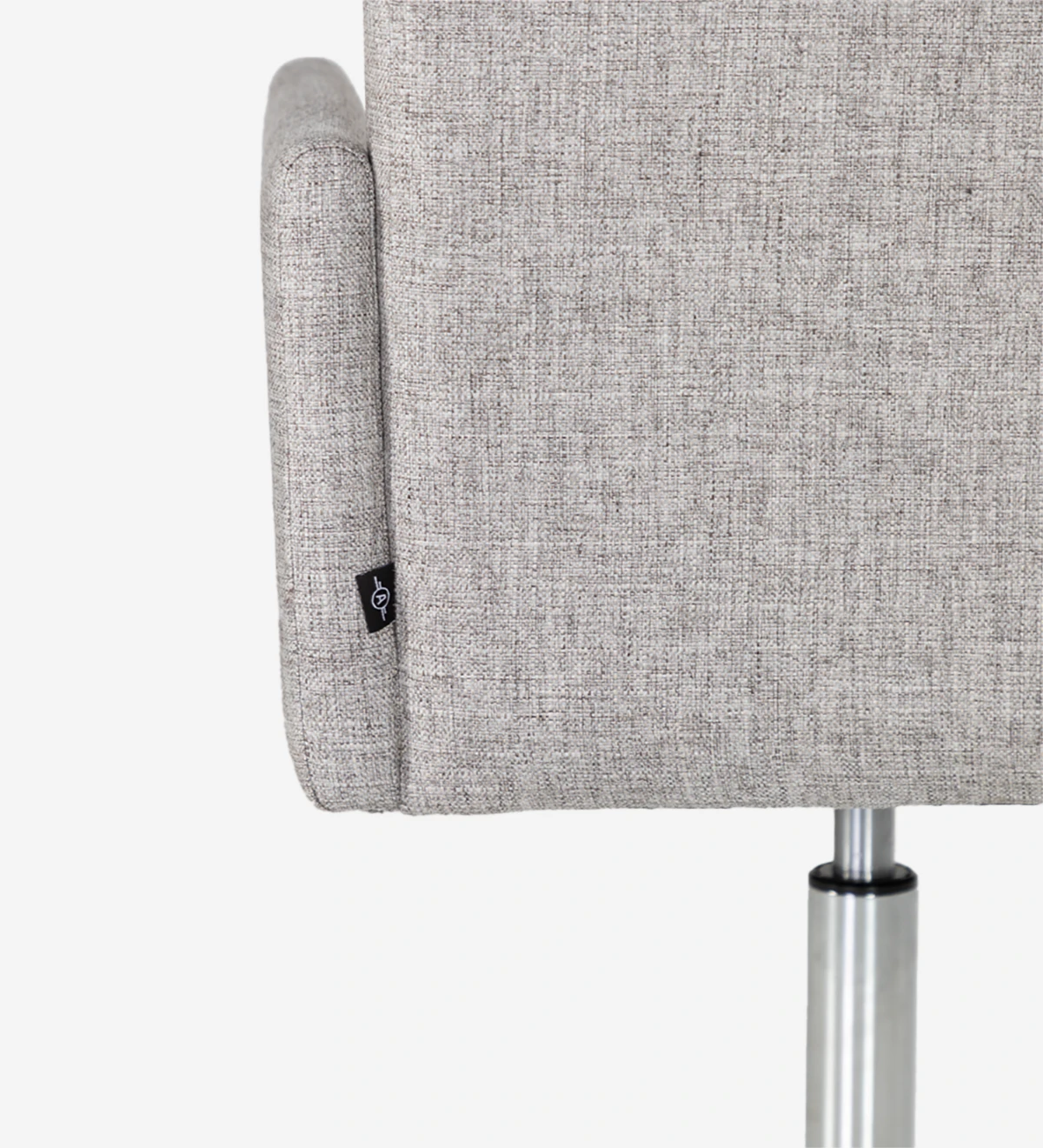 Swivel, upholstered in fabric