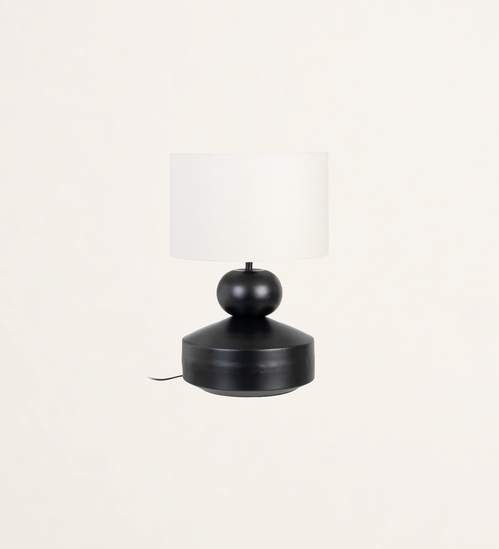 Black table lamp with shade