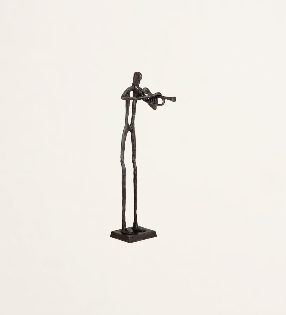 607650/3  escultura músico antarte home decoração antarte home antarte home sala de estar 