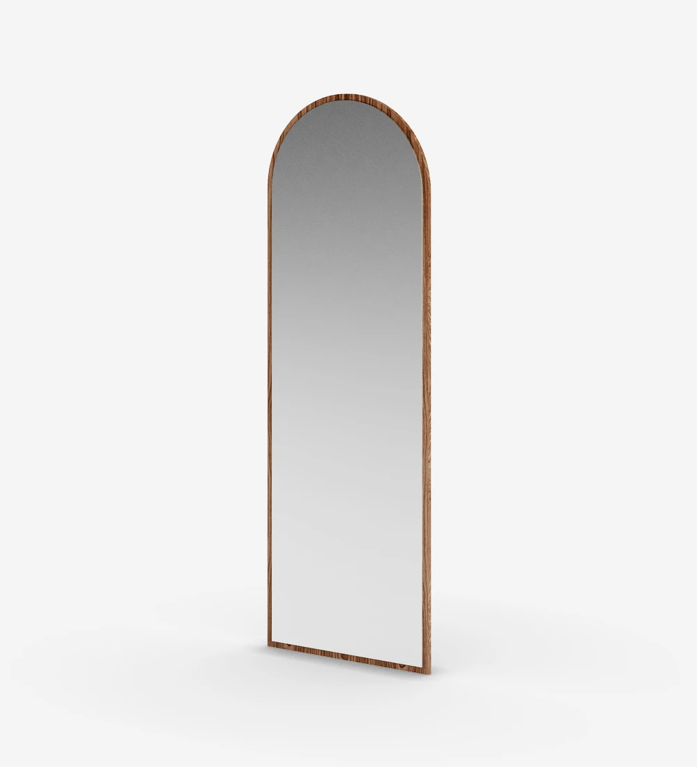 Tall mirror with walnut frame
