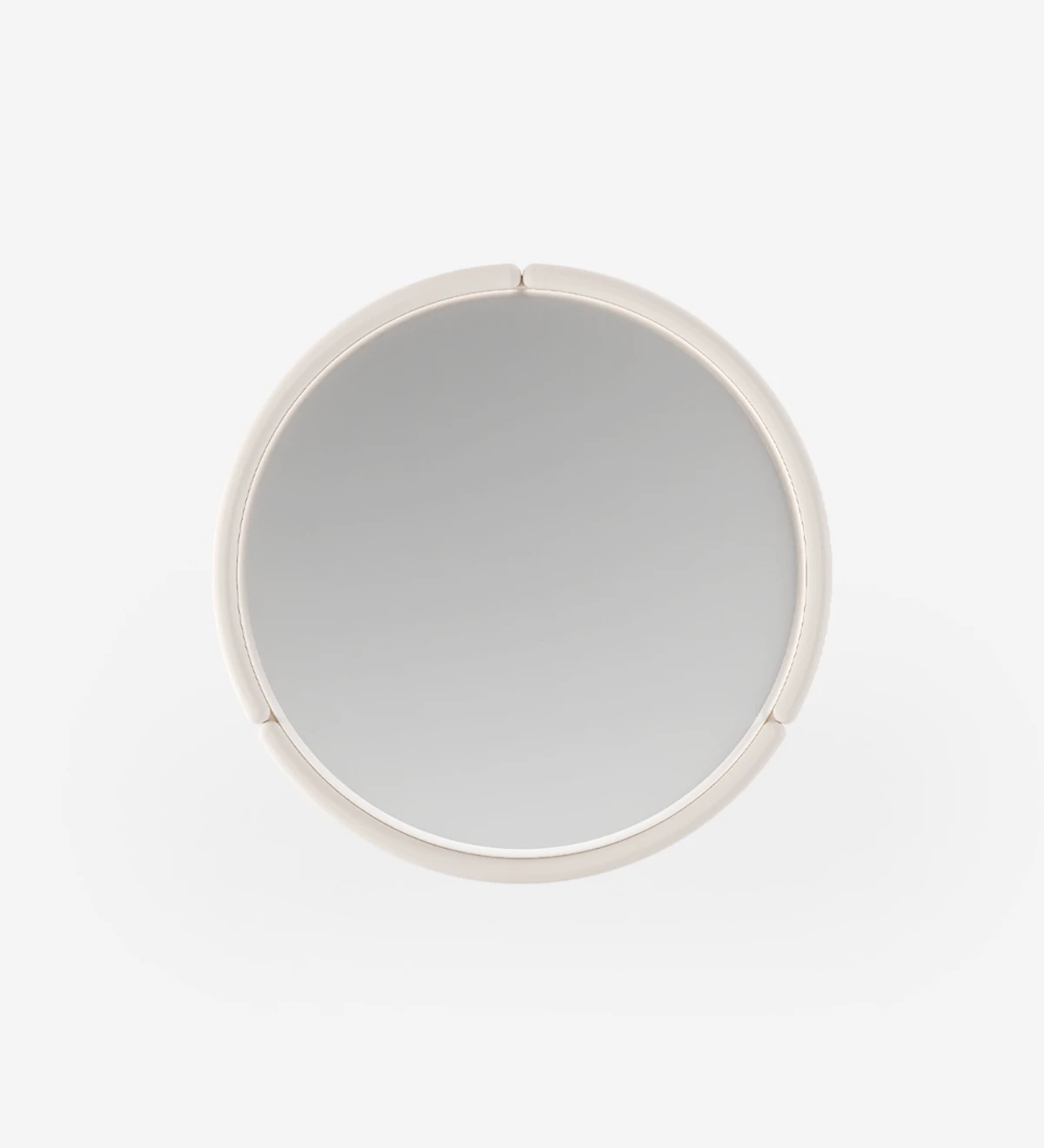 Pearl lacquered round mirror