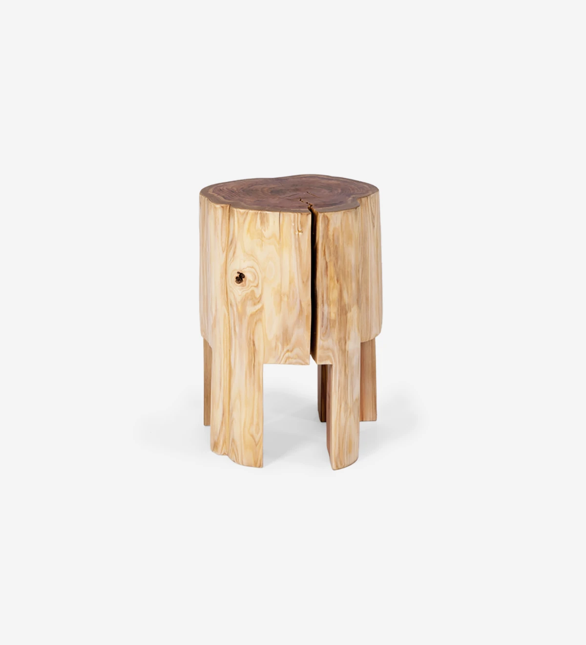 Table d'Appui Tronc Malmo en bois naturel de cryptoméria, Ø 30 à 40 cm.