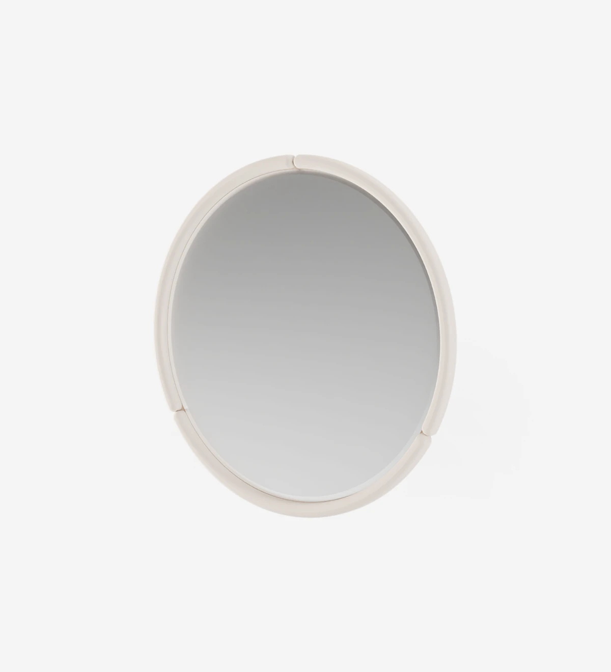 Pearl lacquered round mirror