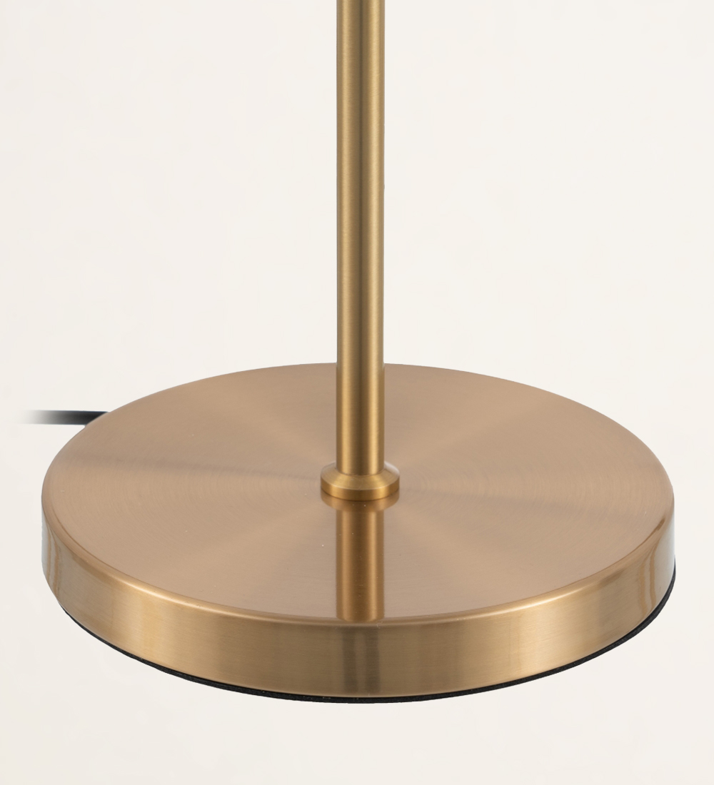 Lámpara de mesa vintage de metal negro y dorado