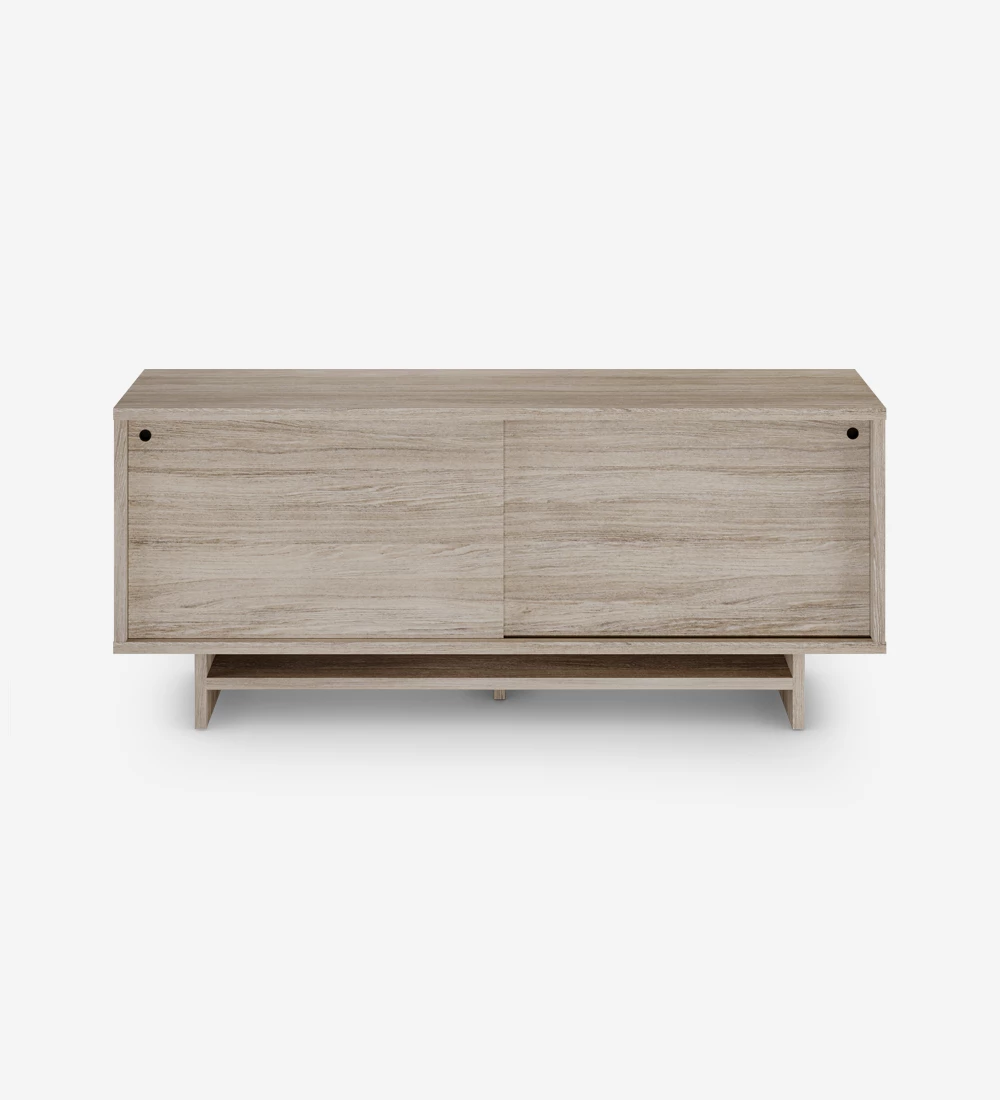 Sideboard with 2 sliding doors and structure in decapé oak.