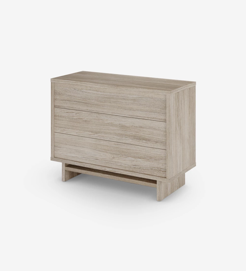 Dresser with 3 drawers and structure in decapé oak.