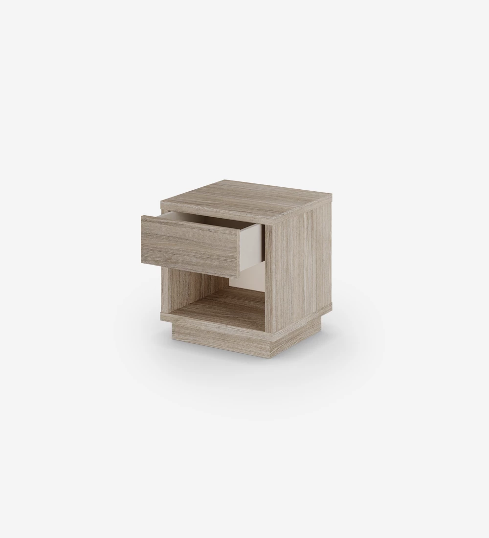 Bedside table with 1 drawers and structure in decapé oak.