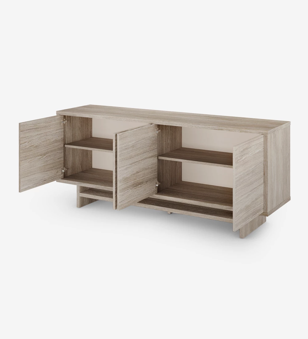 Sideboard with 4 doors and structure in decapé oak.