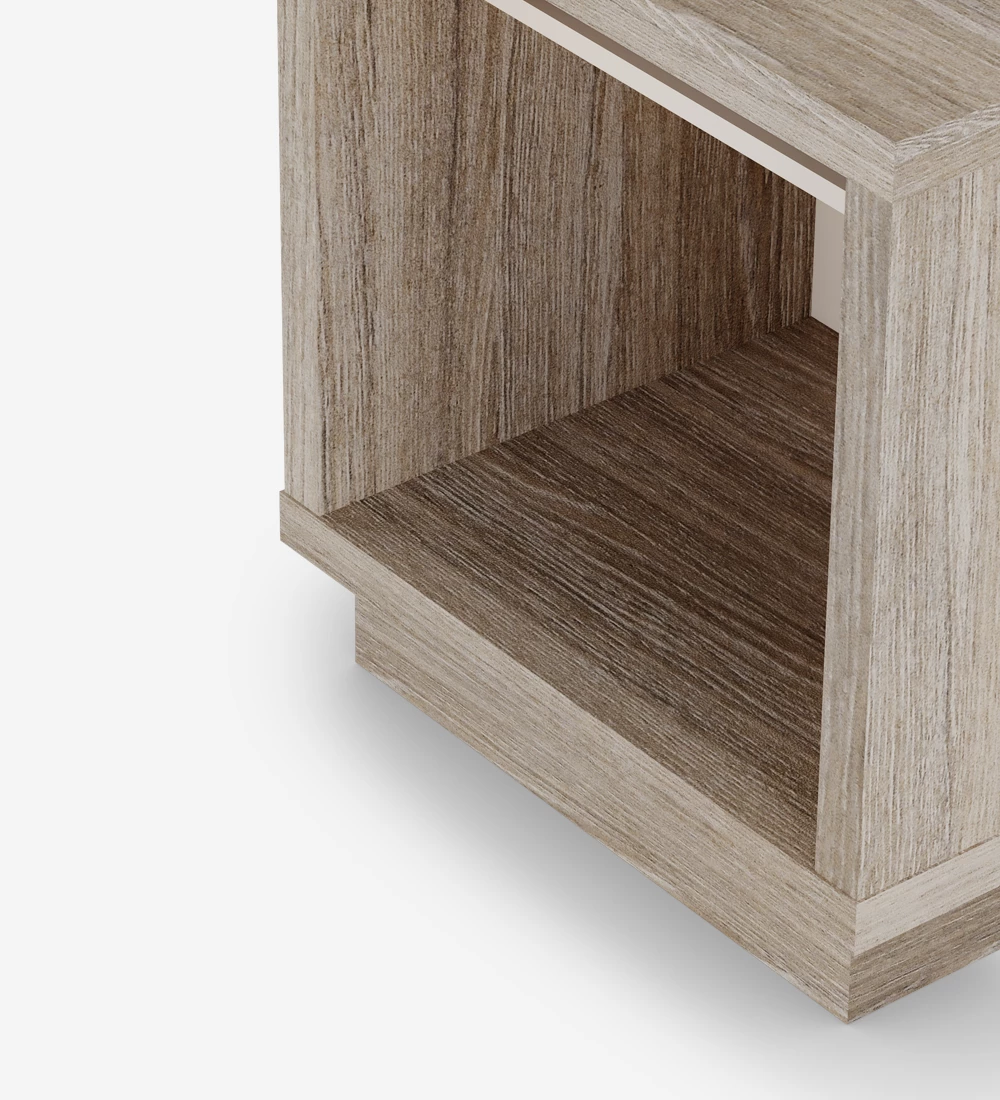 Bedside table with shelf and structure in decapé oak.