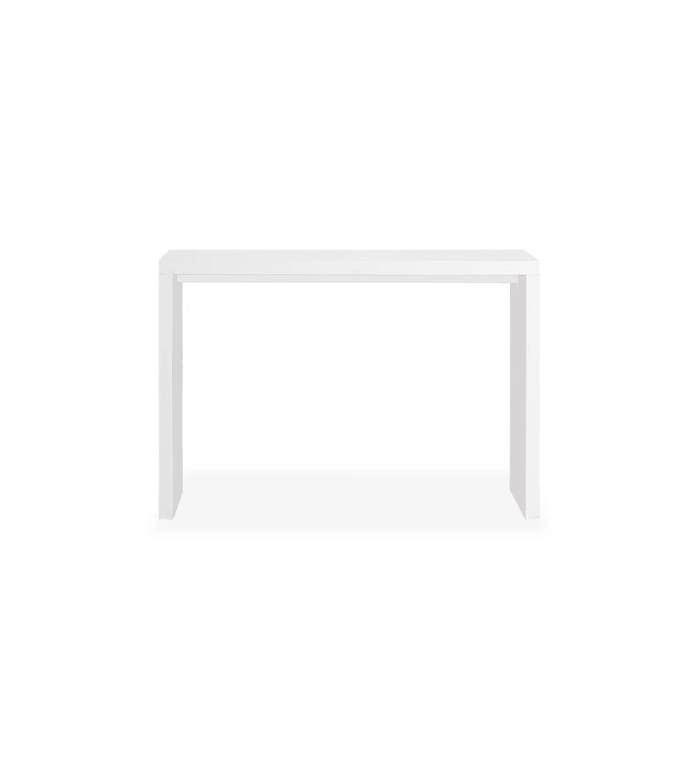 White lacquered console.
