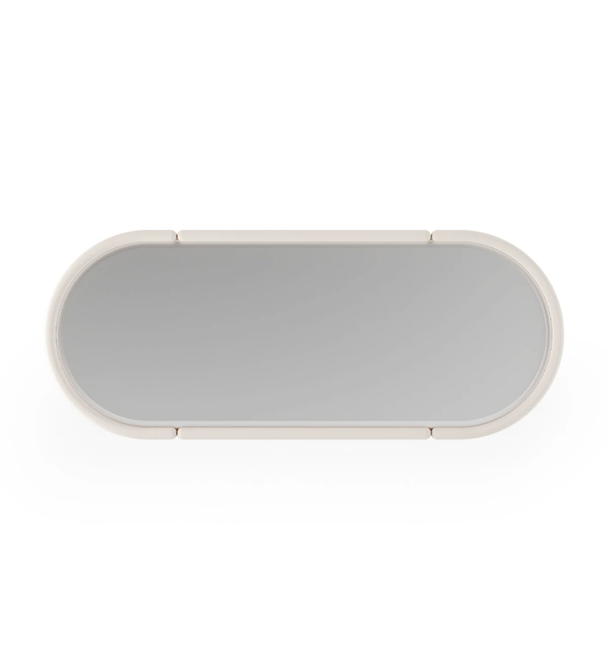 Pearl lacquered oval mirror