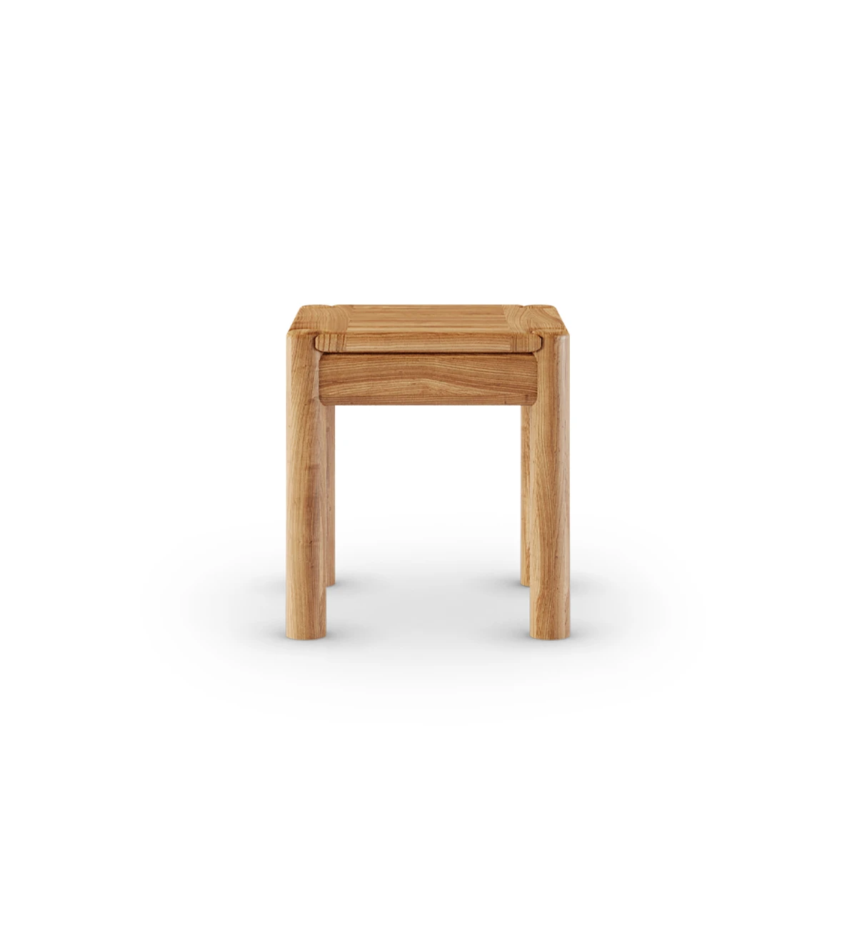 Natural wood square side table