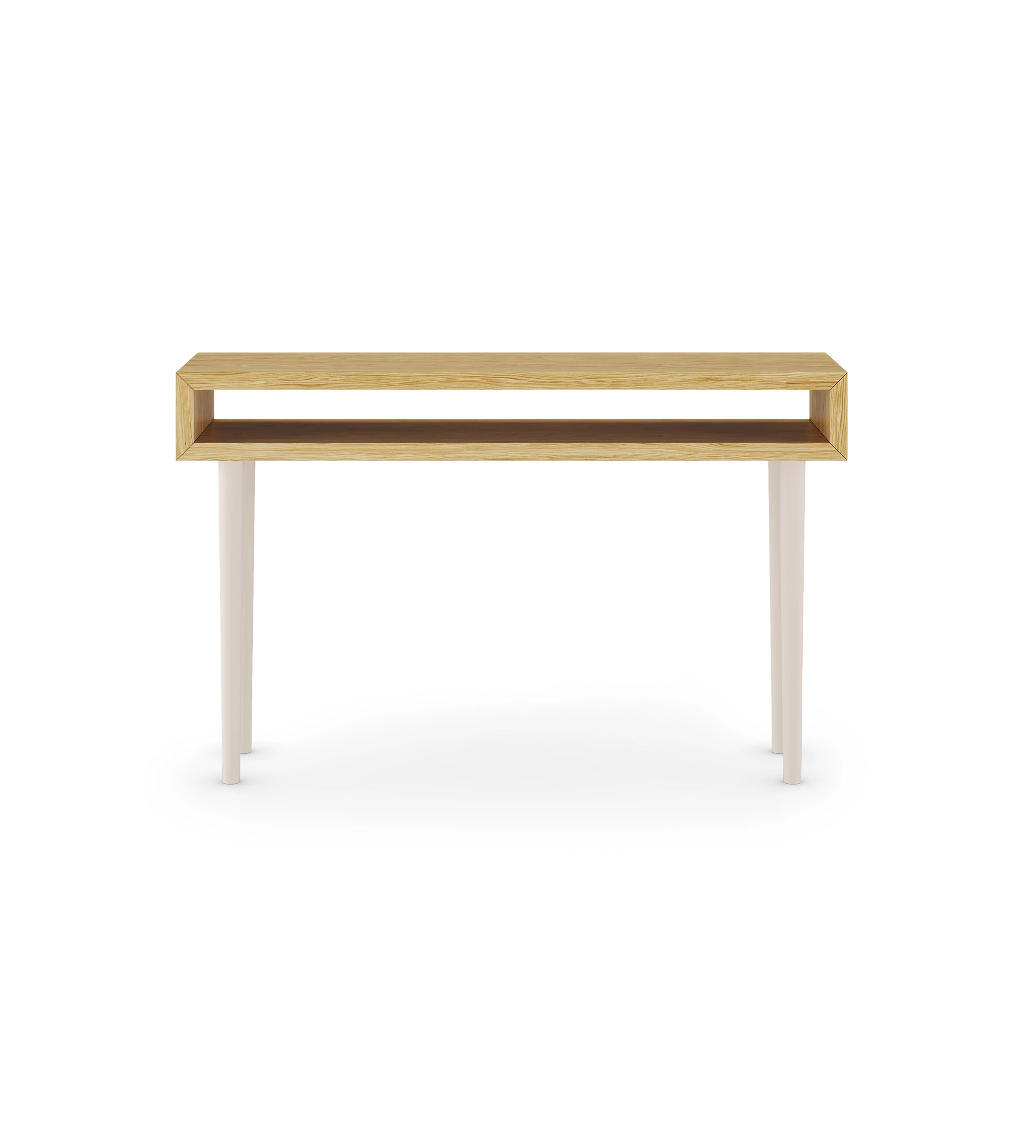 Module in natural oak and pearl lacquered legs