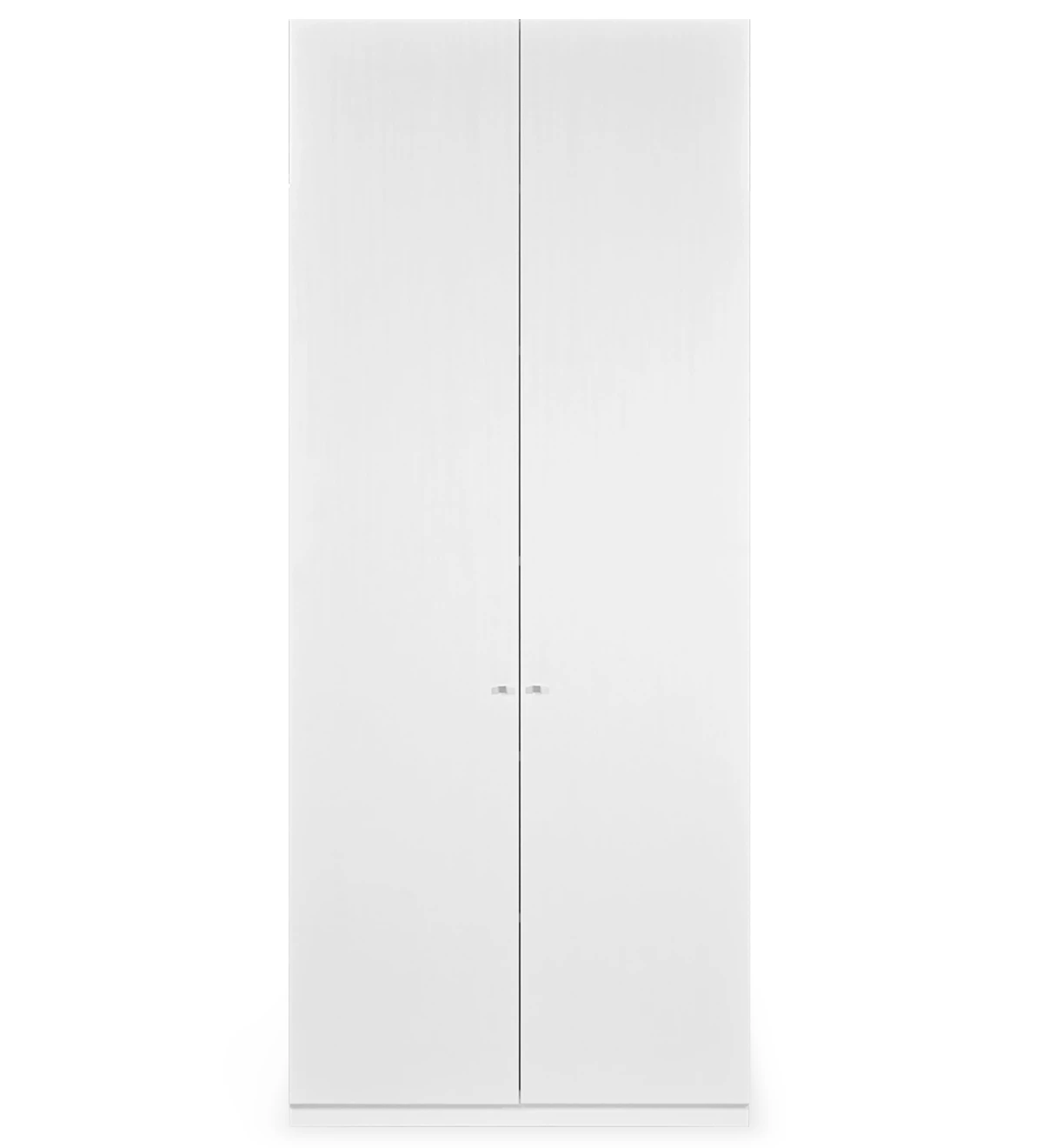 Móvel estante alto em carvalho branco, com 2 porta e prateleiras amovíveis.
