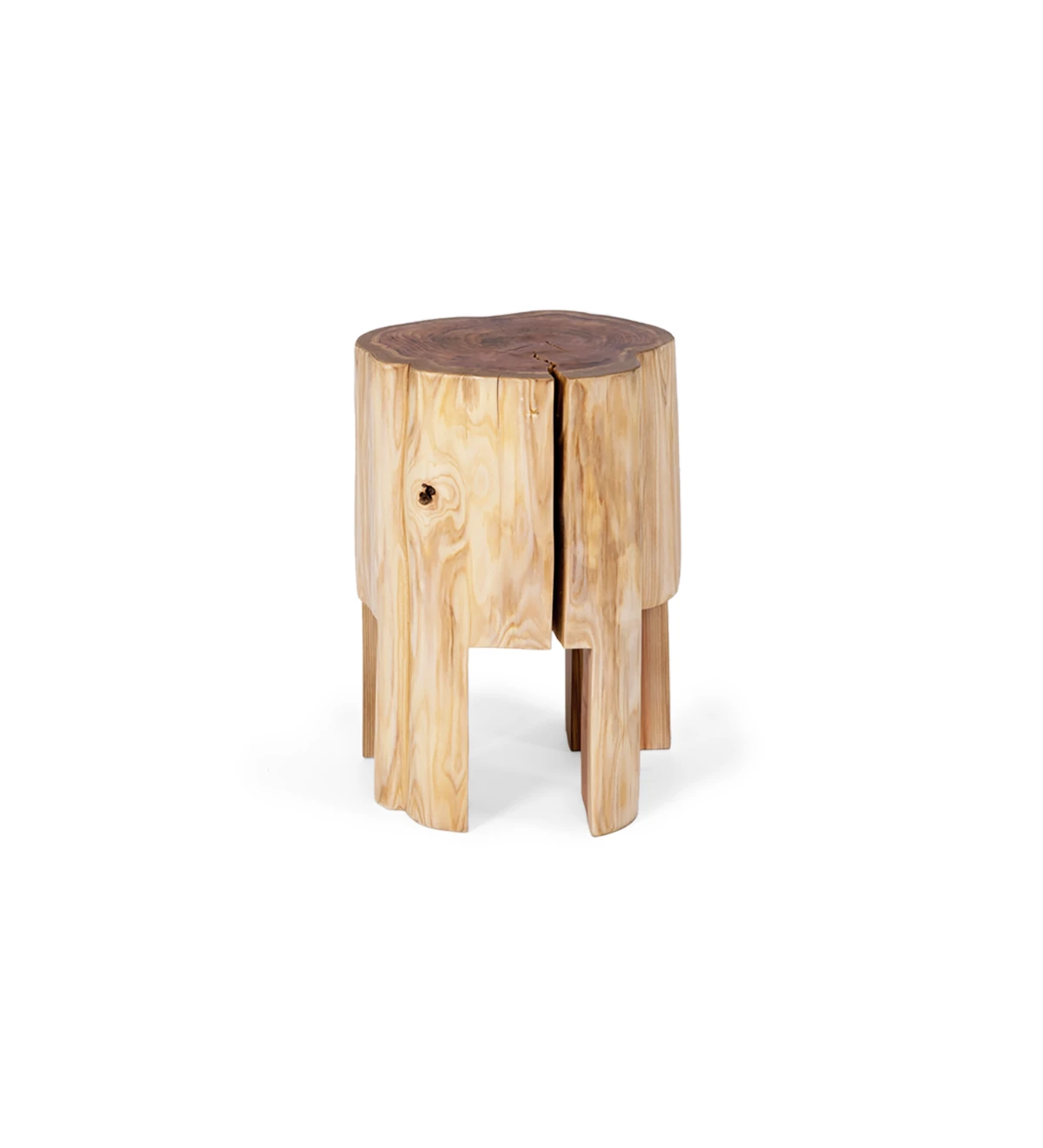 Mesa de apoio tronco Malmo em madeira natural de criptoméria, Ø 30 a 40 cm.