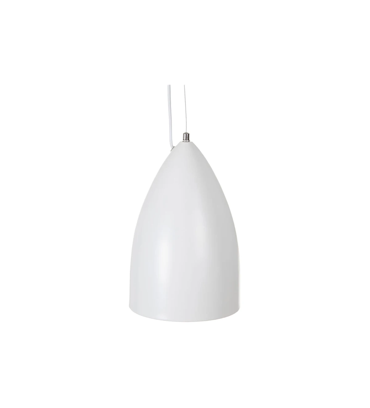 Lámpara de suspensión de metal blanco.