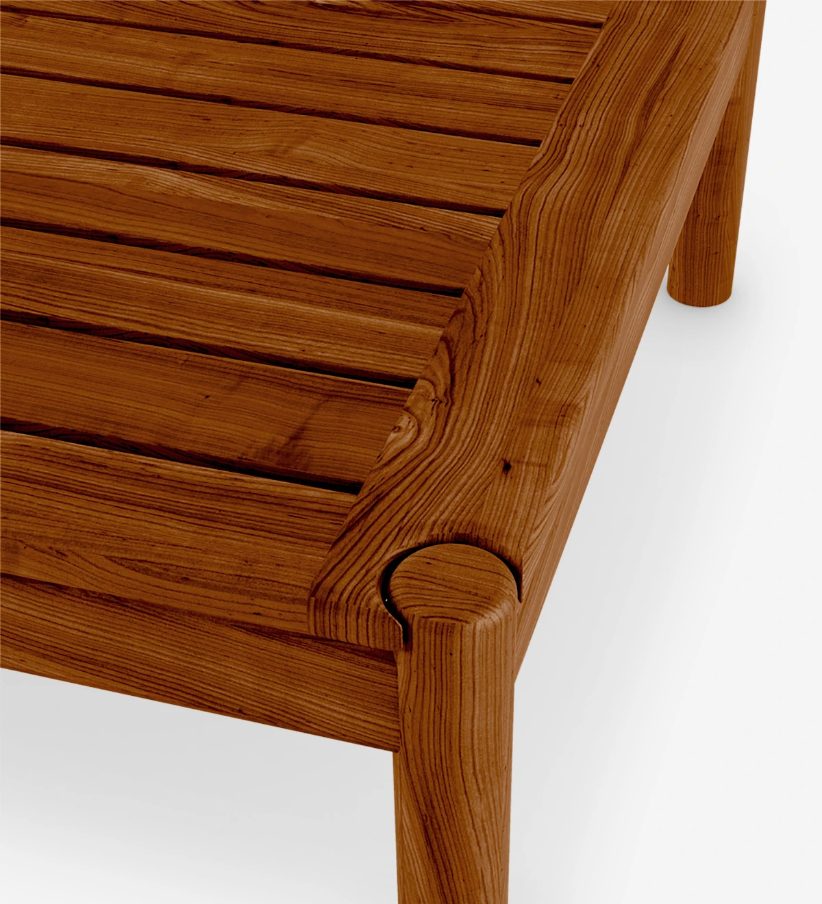 Table basse carrée en bois naturel couleur miel.