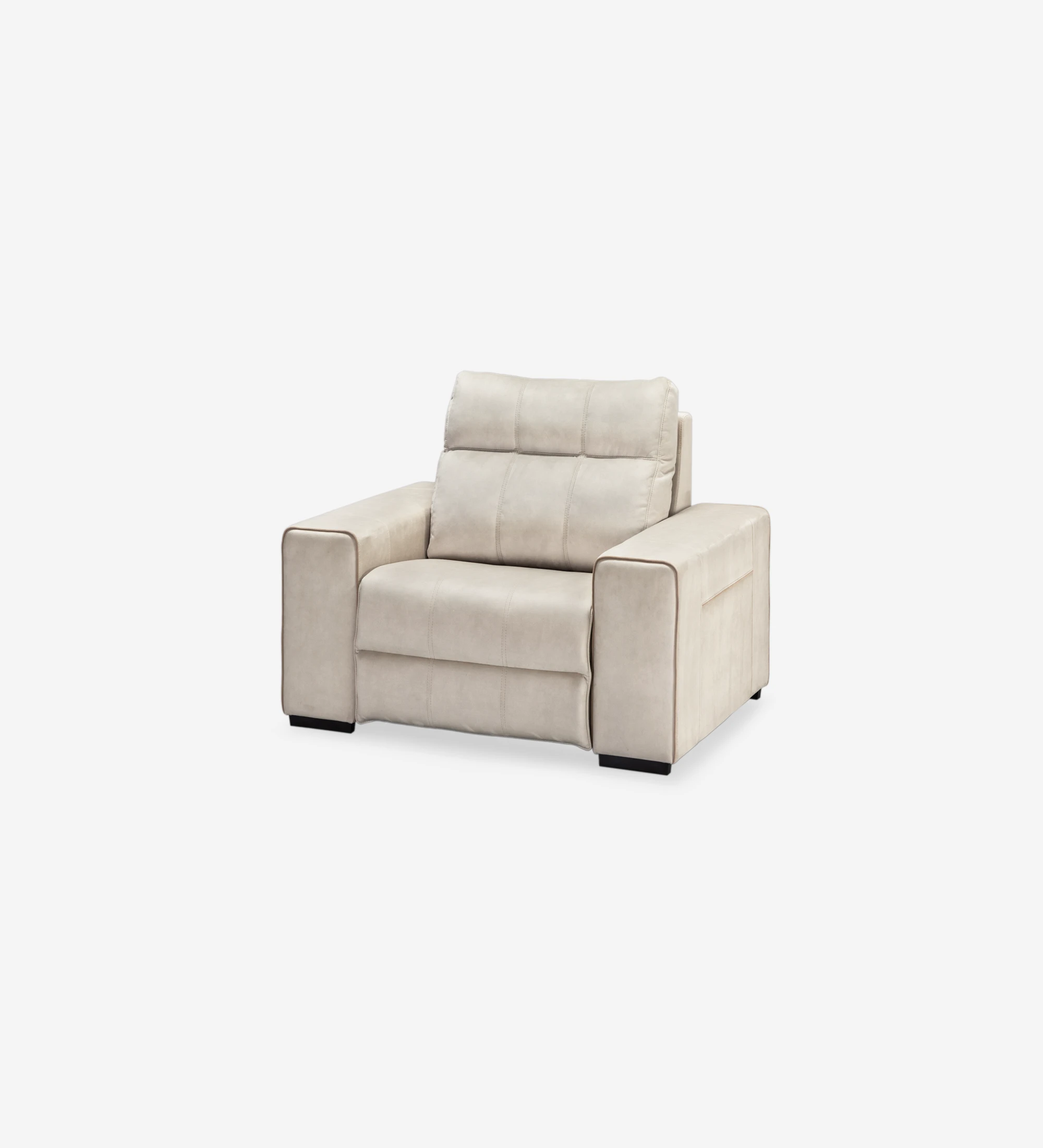 Nice Maple upholstered in beige fabric, relax system, 125 cm.