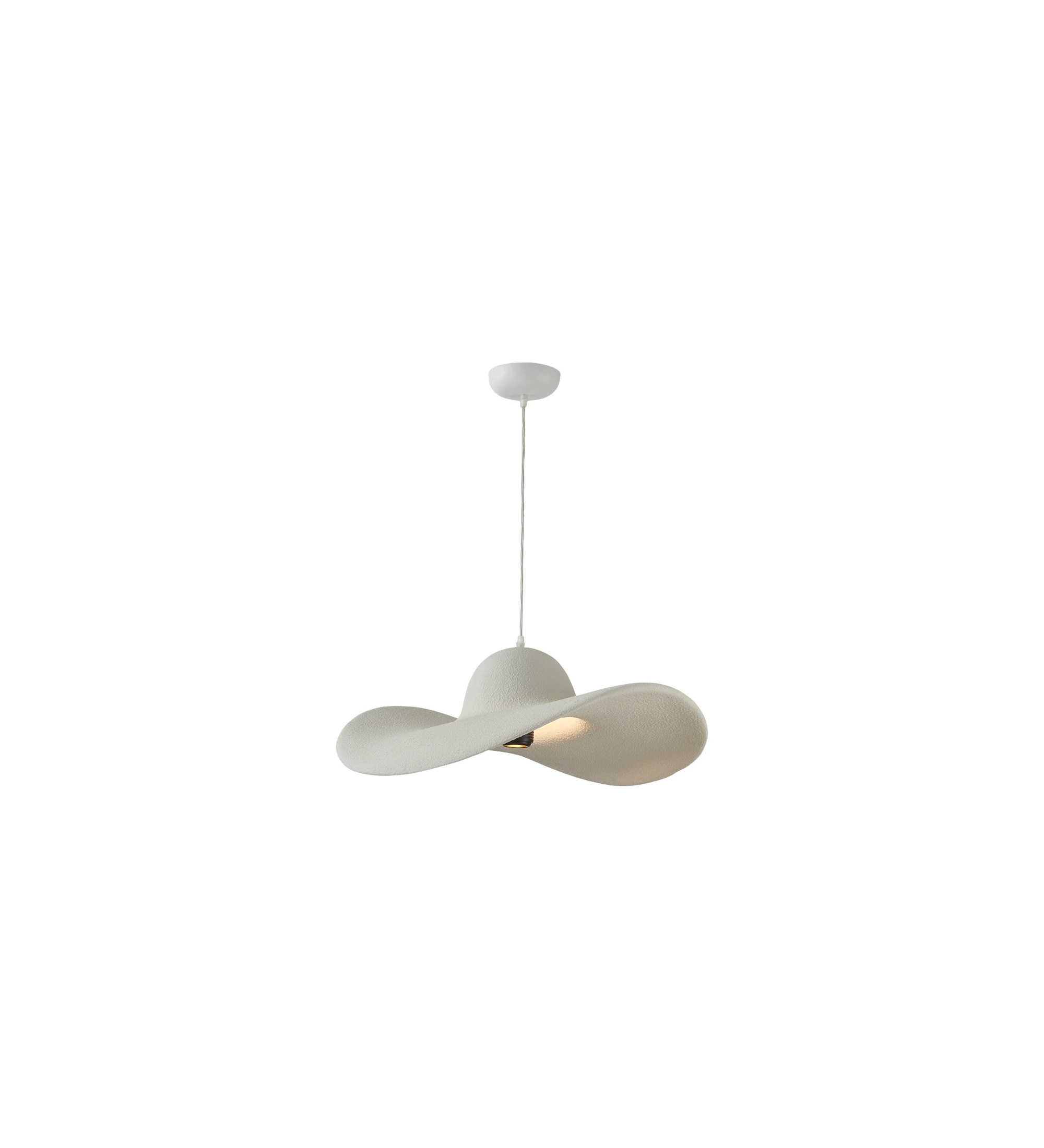  Suspension Lamp in ceramic with sanded texture and white tone.