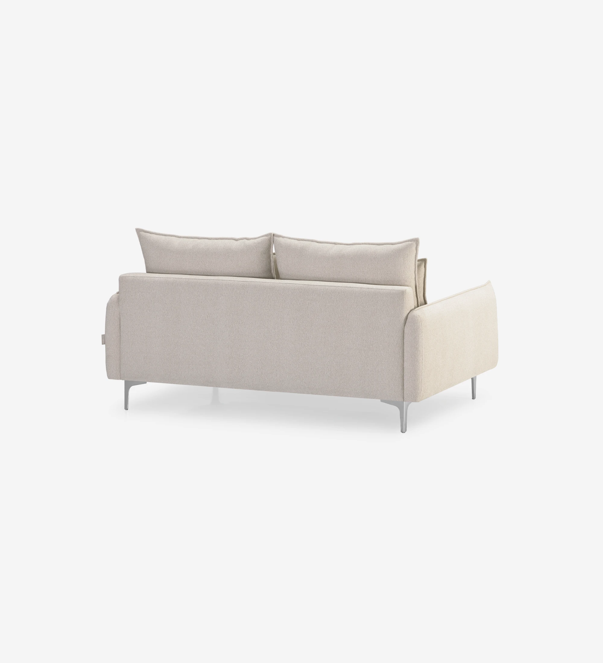 Veneza 2-seater sofa upholstered in beige fabric, metal feet, 180 cm.