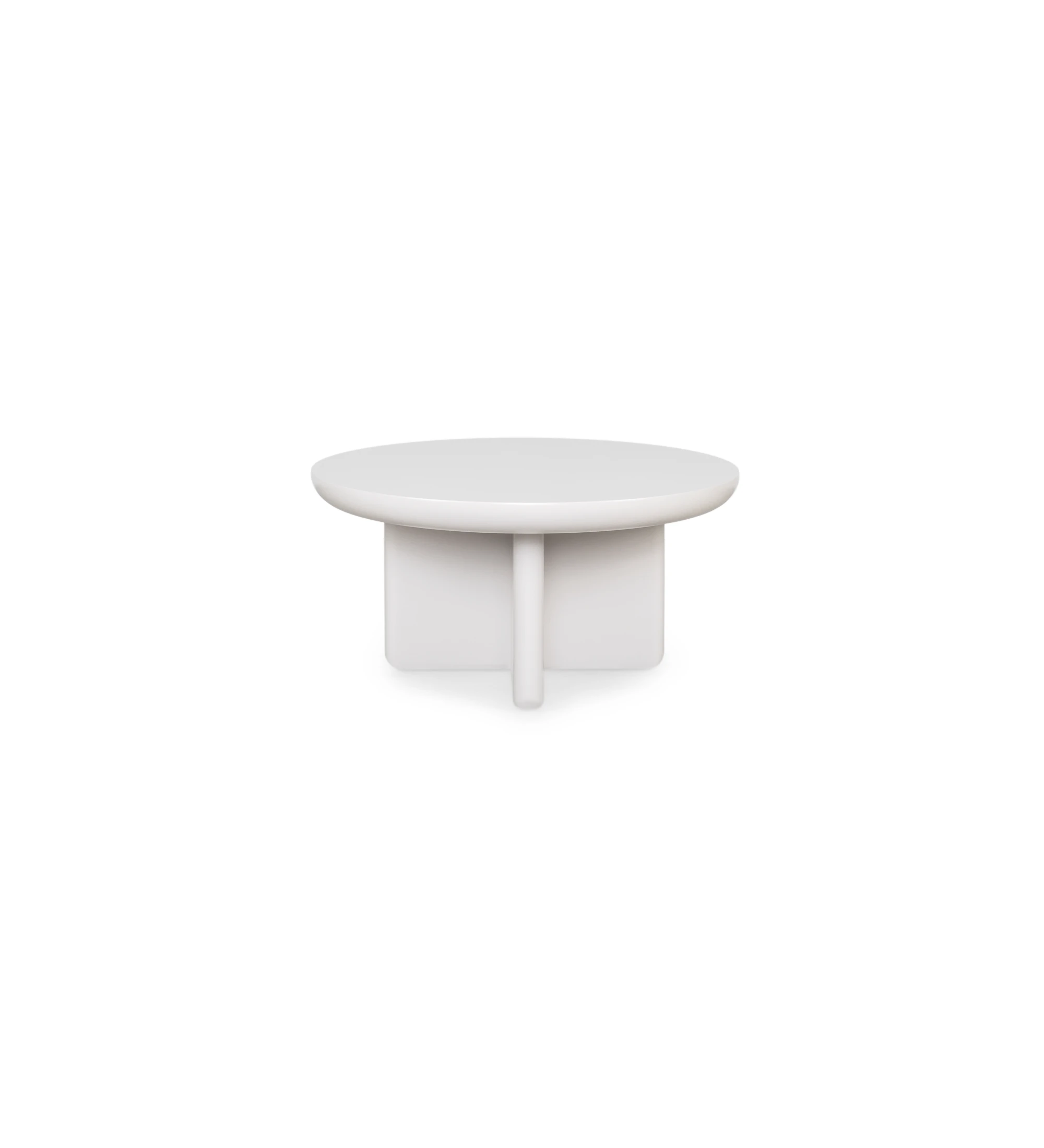 Mesa de centro Monaco lacada en perla, Ø 75 cm.