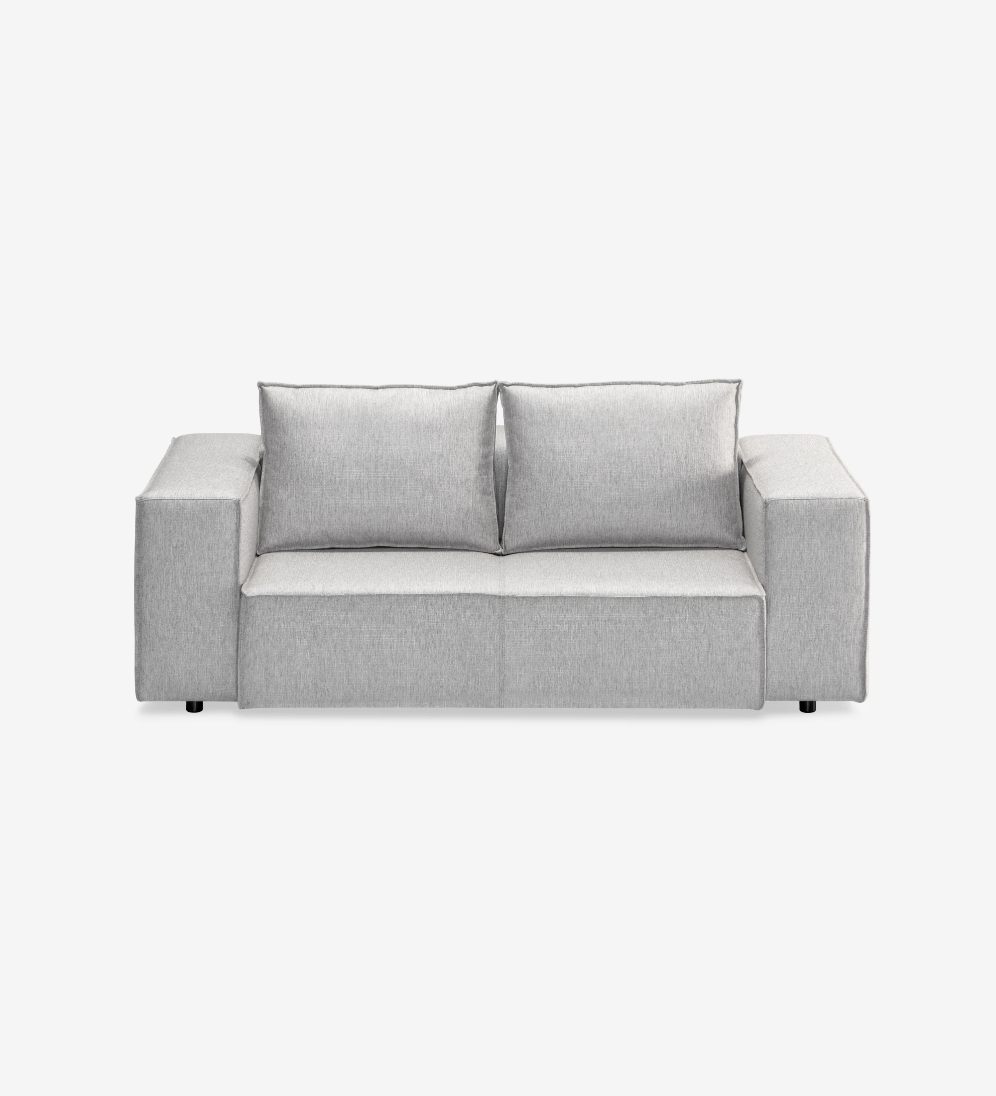 Rio 2-seater sofa upholstered in light grey fabric, 213 cm.