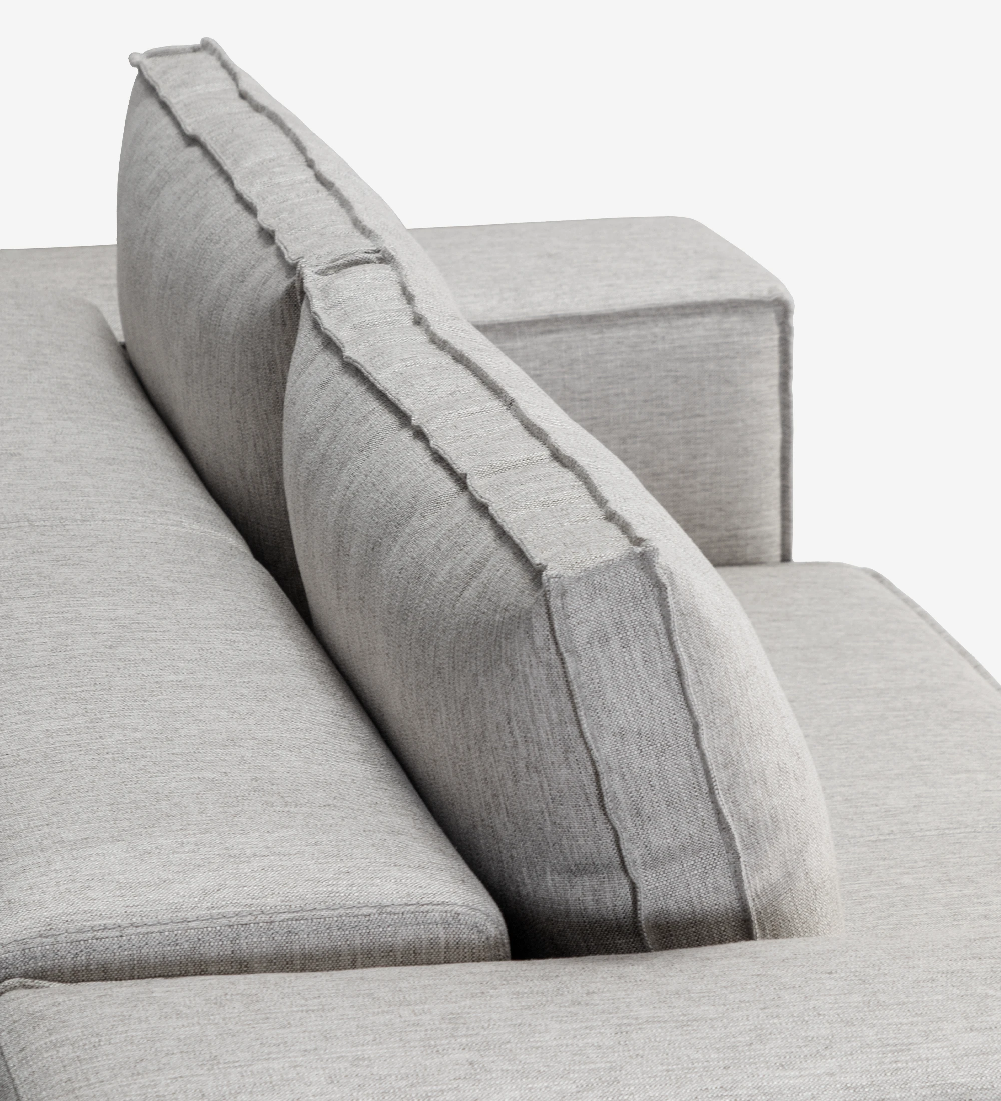 Rio 2-seater sofa upholstered in light grey fabric, 213 cm.