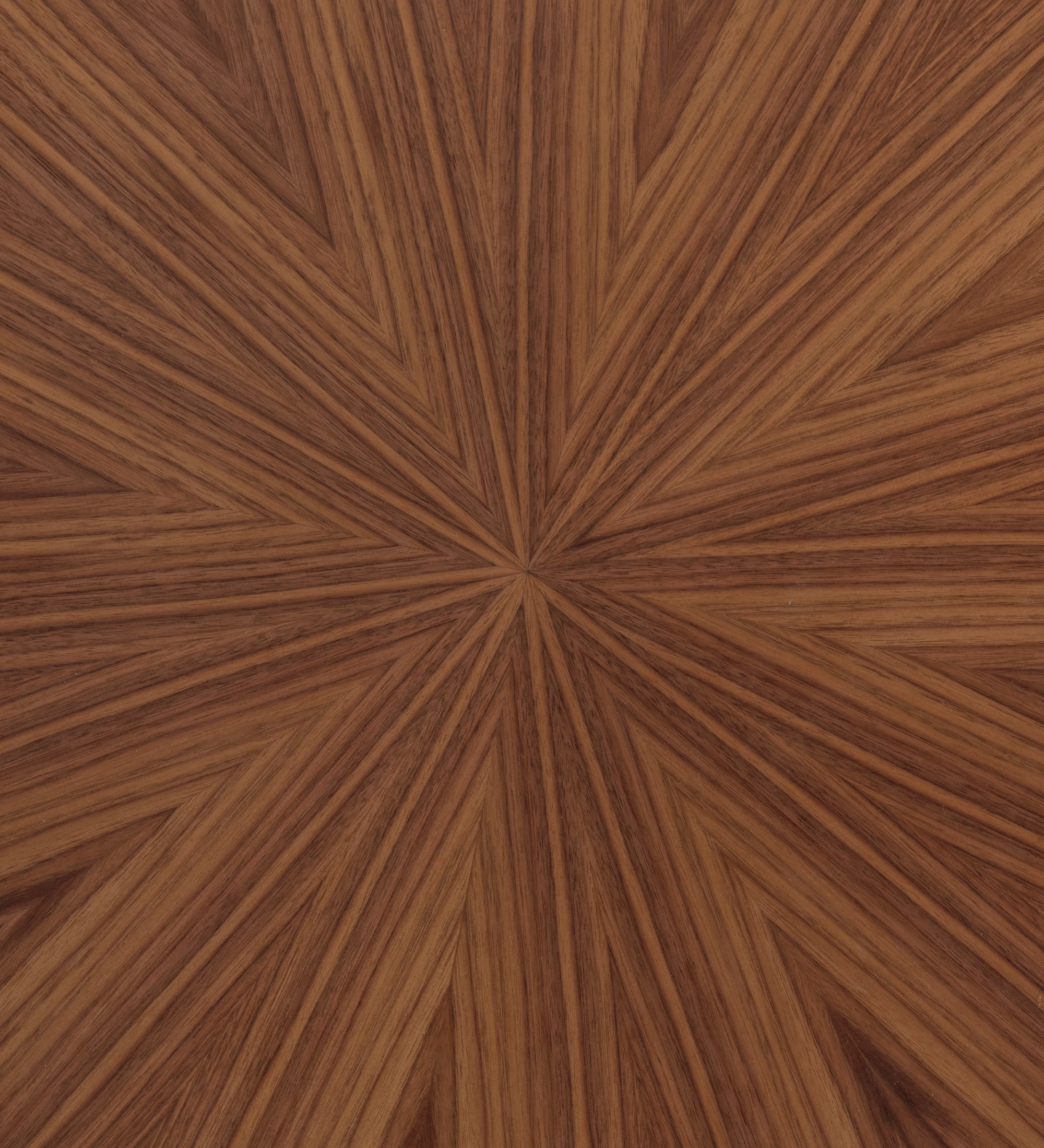 Paris round center table, natural walnut top, black lacquered foot, Ø 75 cm.