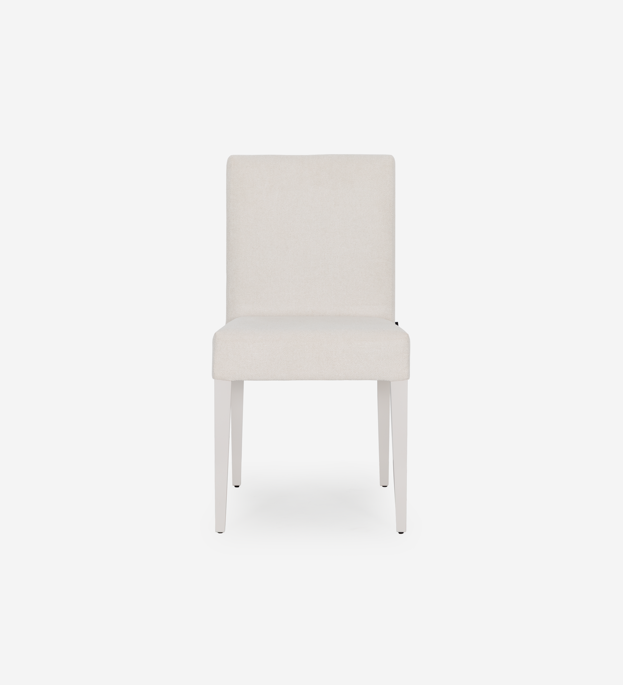 Chair upholstered in fabric, pearl lacquered feet.