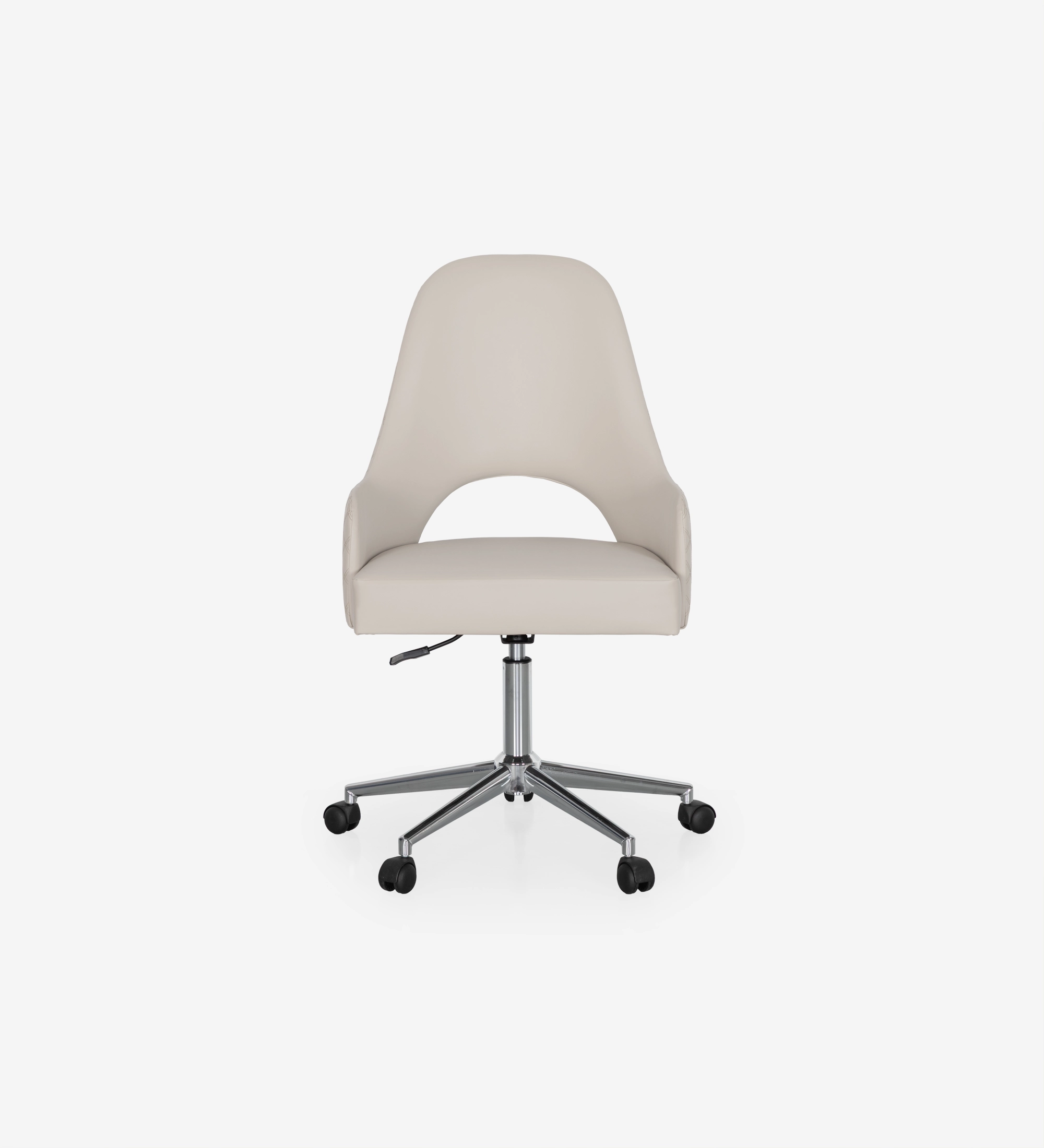 Giratoria tapizada en tejido beige