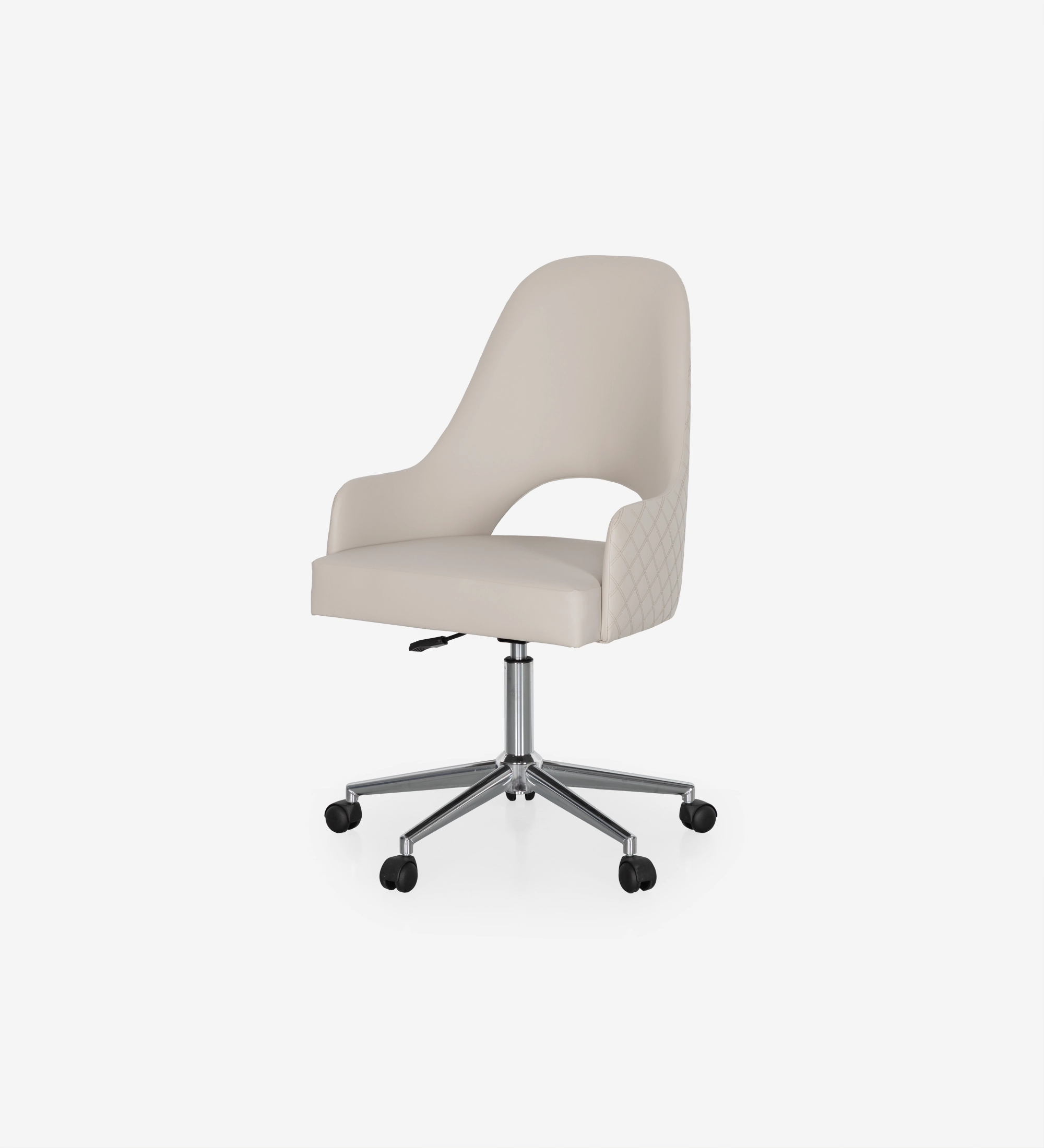 Giratoria tapizada en tejido beige
