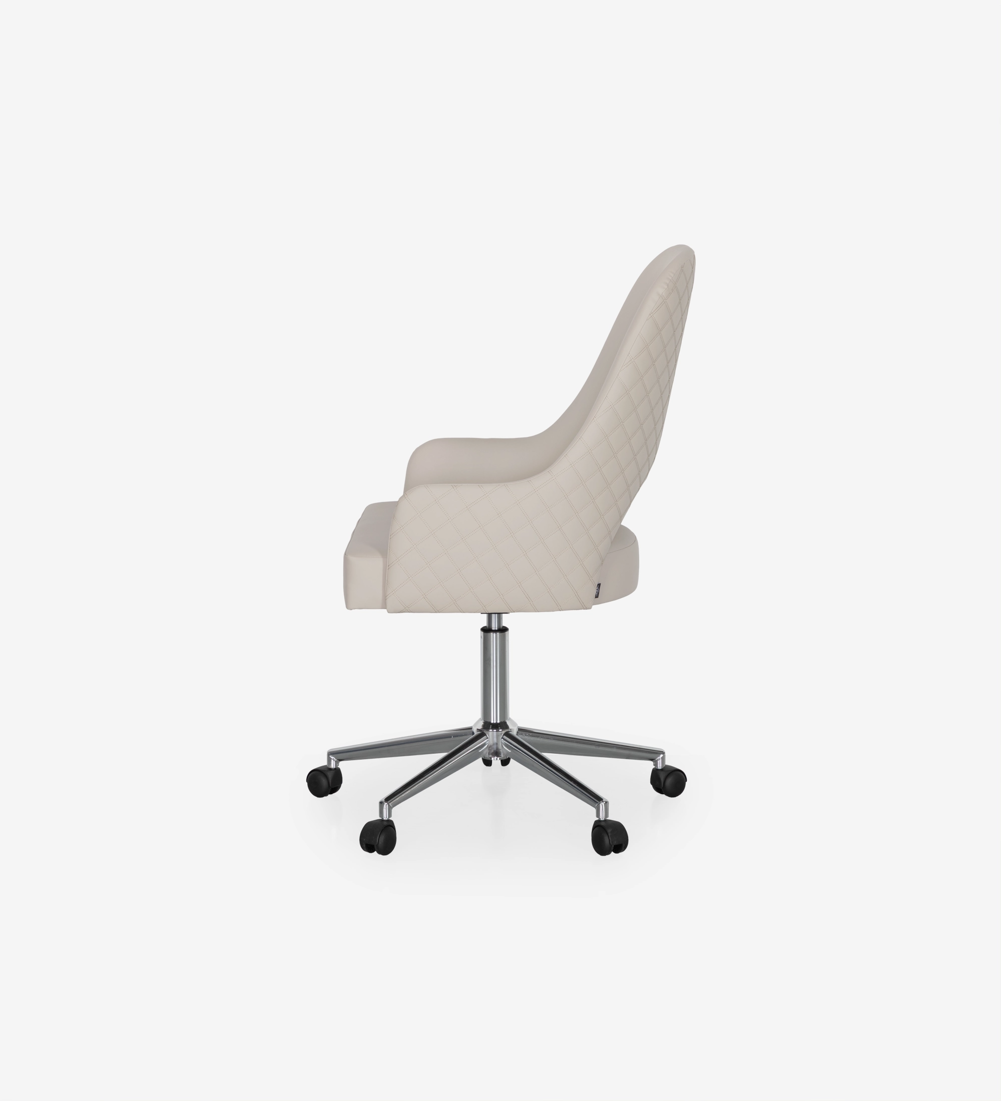 Giratoria tapizada en tejido beige