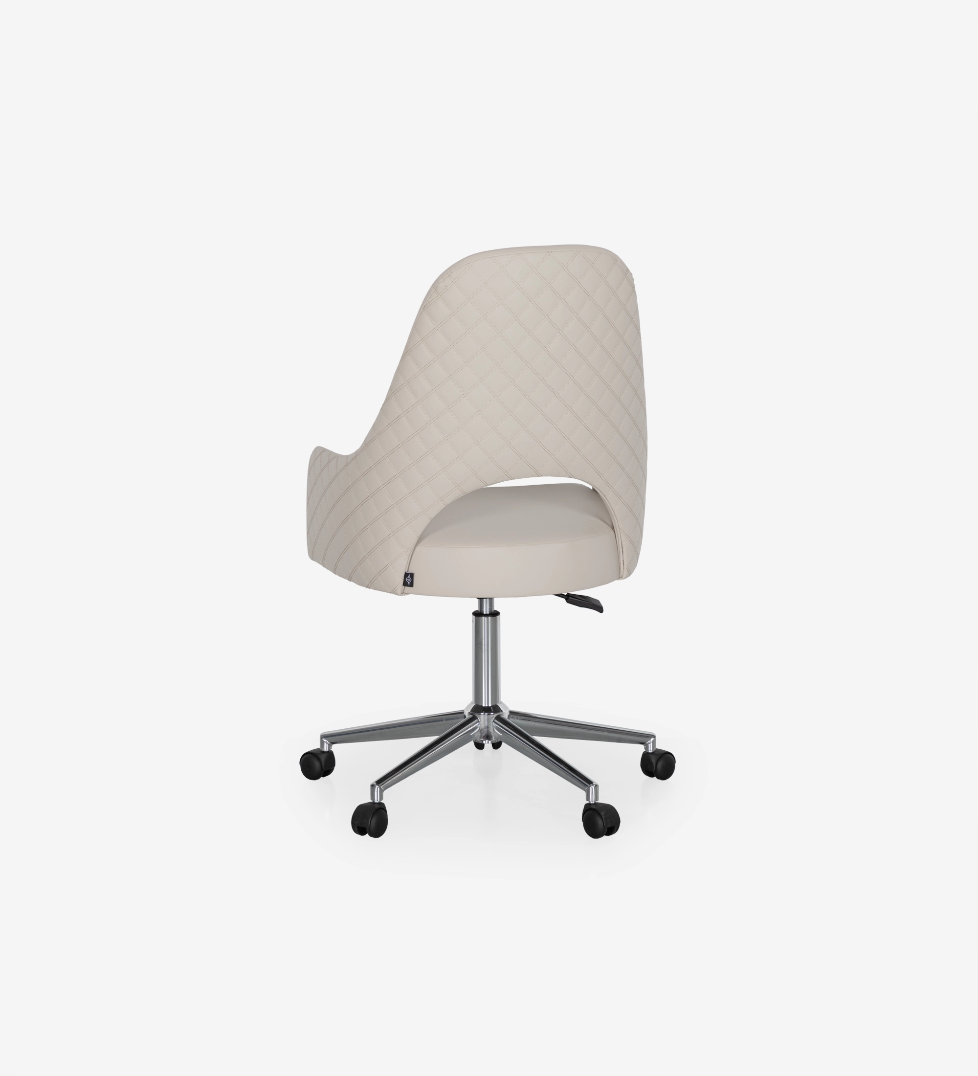 Giratoria tapizada en tejido beige