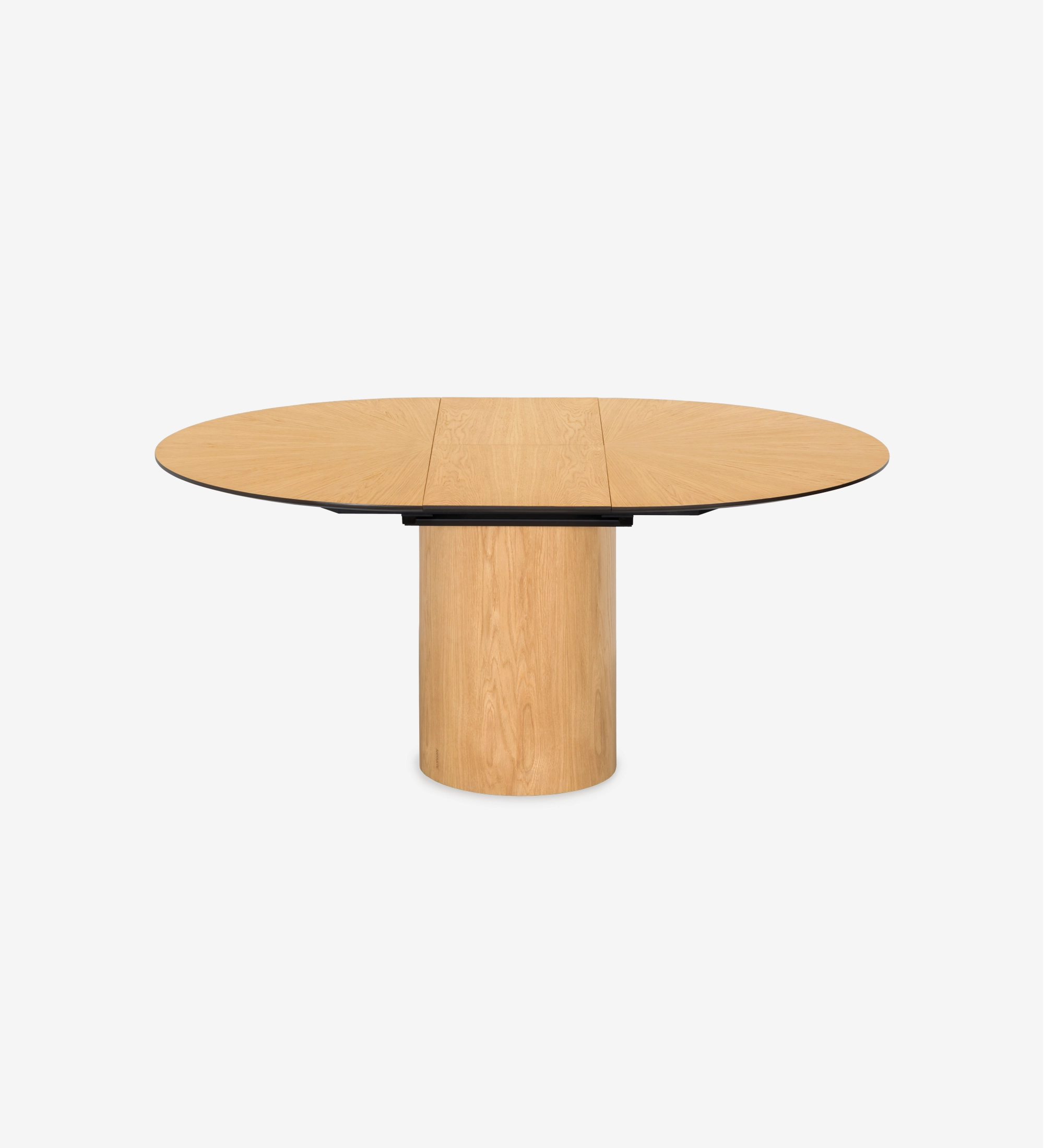 Mesa de Jantar Extensível Geneve em madeira clara com base cilíndrica