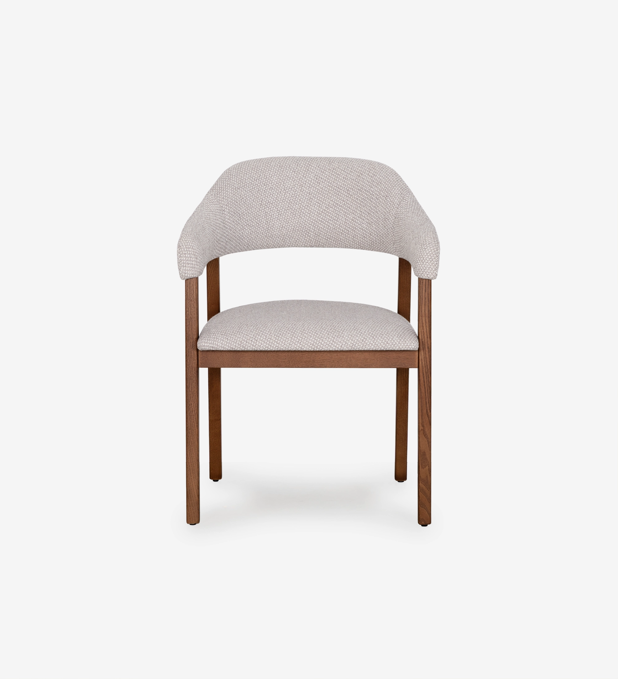 Chaise Capri en tissu beige clair avec structure en bois