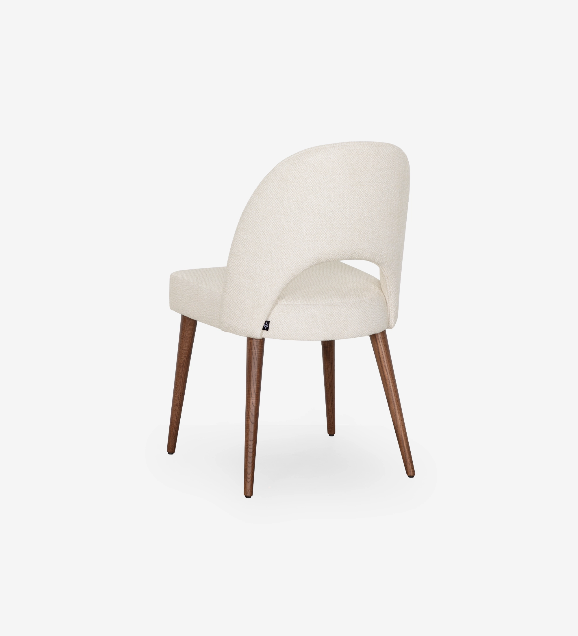 Chaise Paris blanche rembourrée au dossier arrondi et pieds en bois