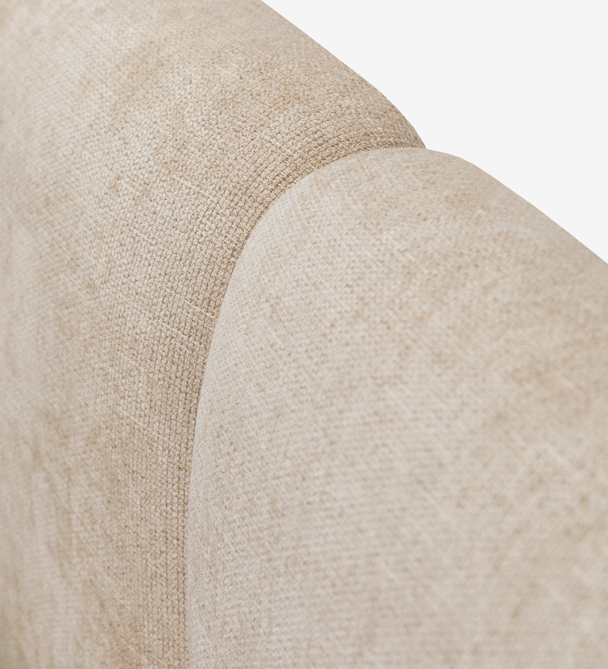 Cabecero tapizado beige con paneles acolchados curvos