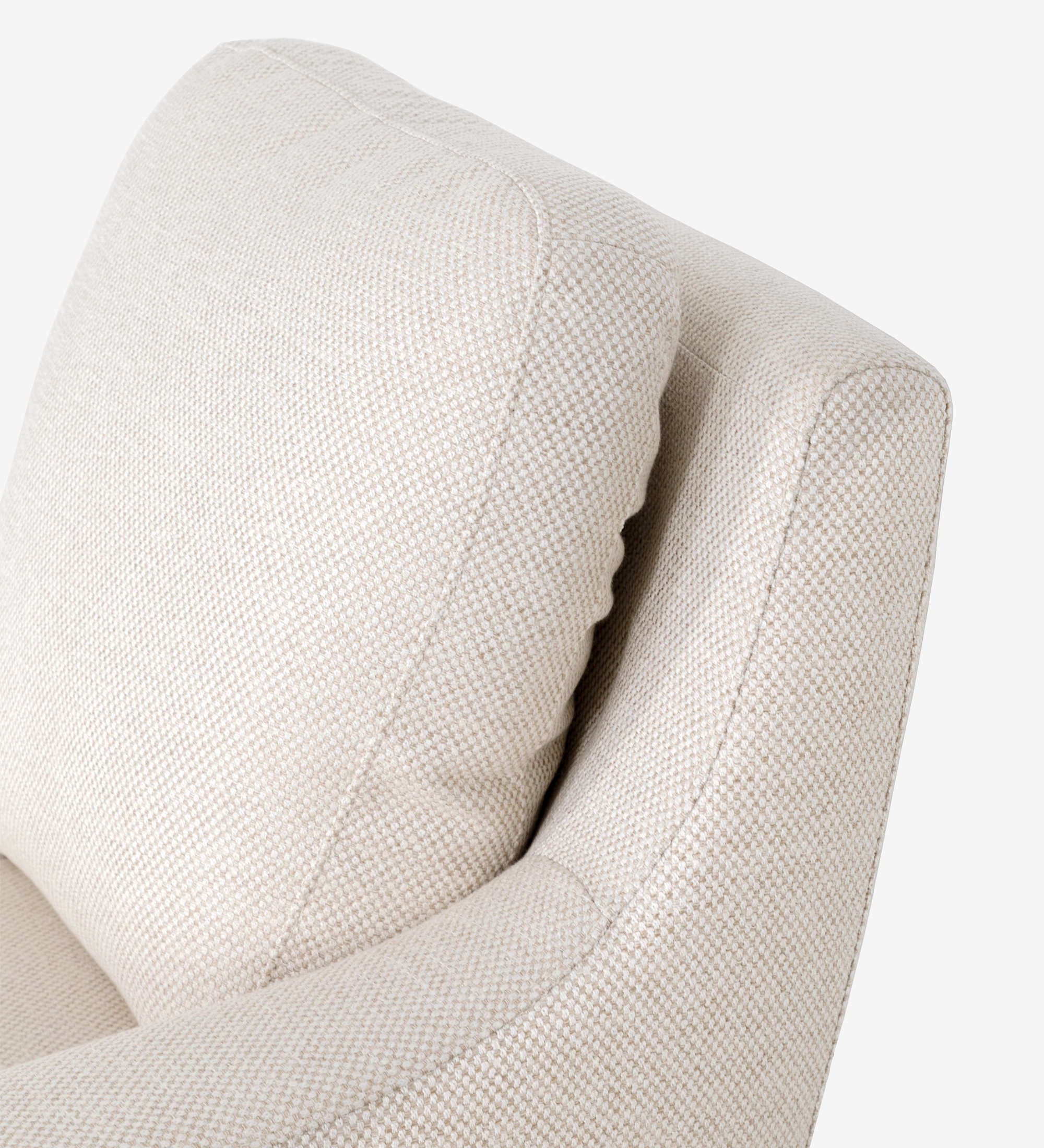 Sillón Paris beige claro con tejido texturizado en primer plano